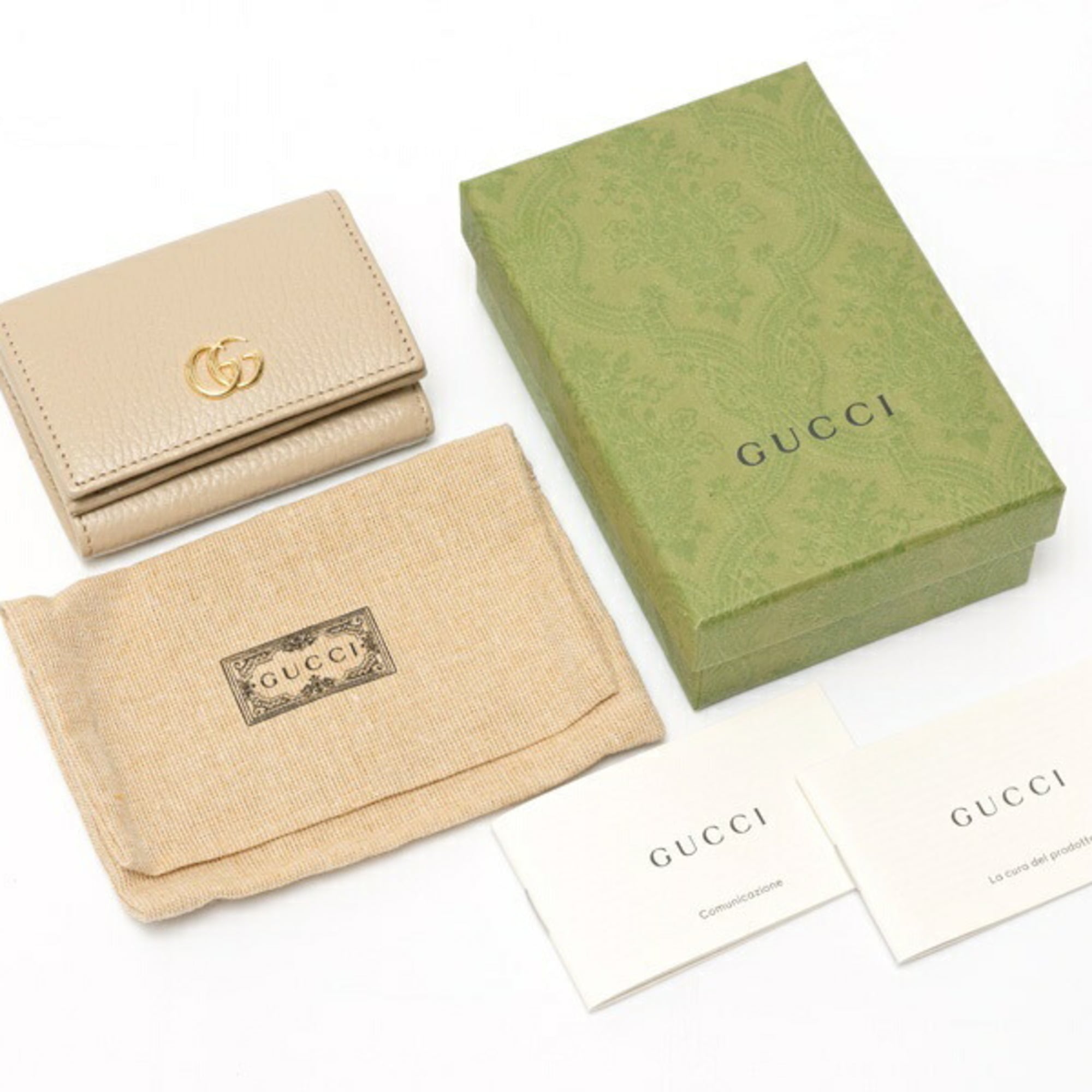 Gucci Beige Yellow Leather Wallet (Tri-Fold) (Pre-Owned)