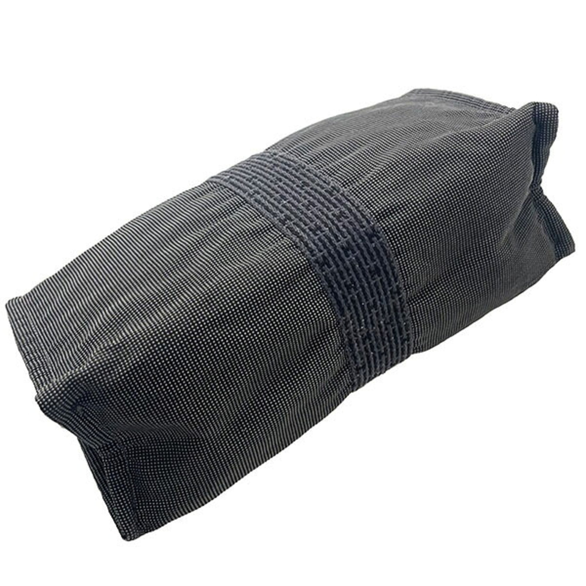 Hermes Gray Nylon Canvas Clutch Bag Pouch (Pre-Owned)