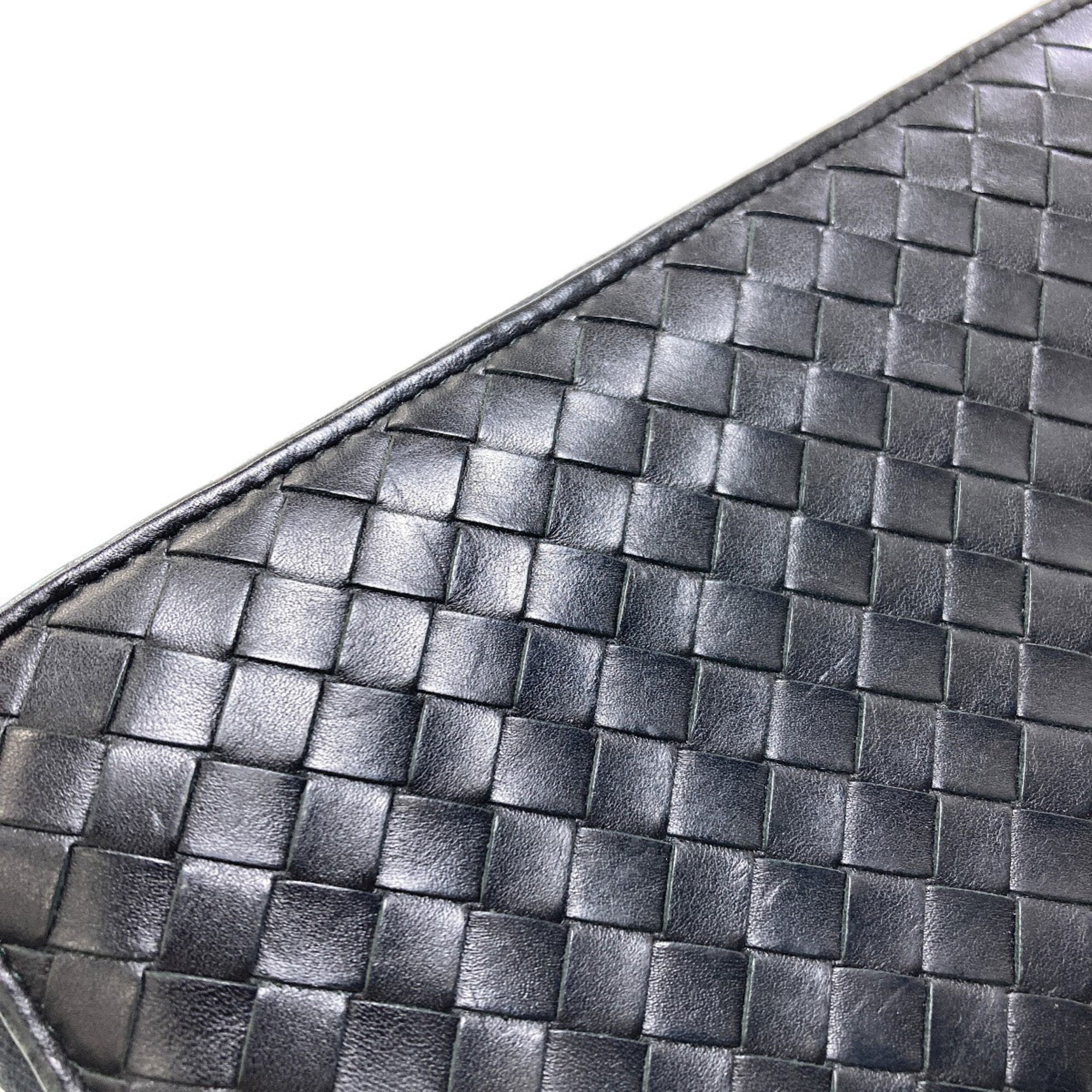 Bottega Veneta Intrecciato Black Leather Long Wallet (Bi-Fold) (Pre-Owned)