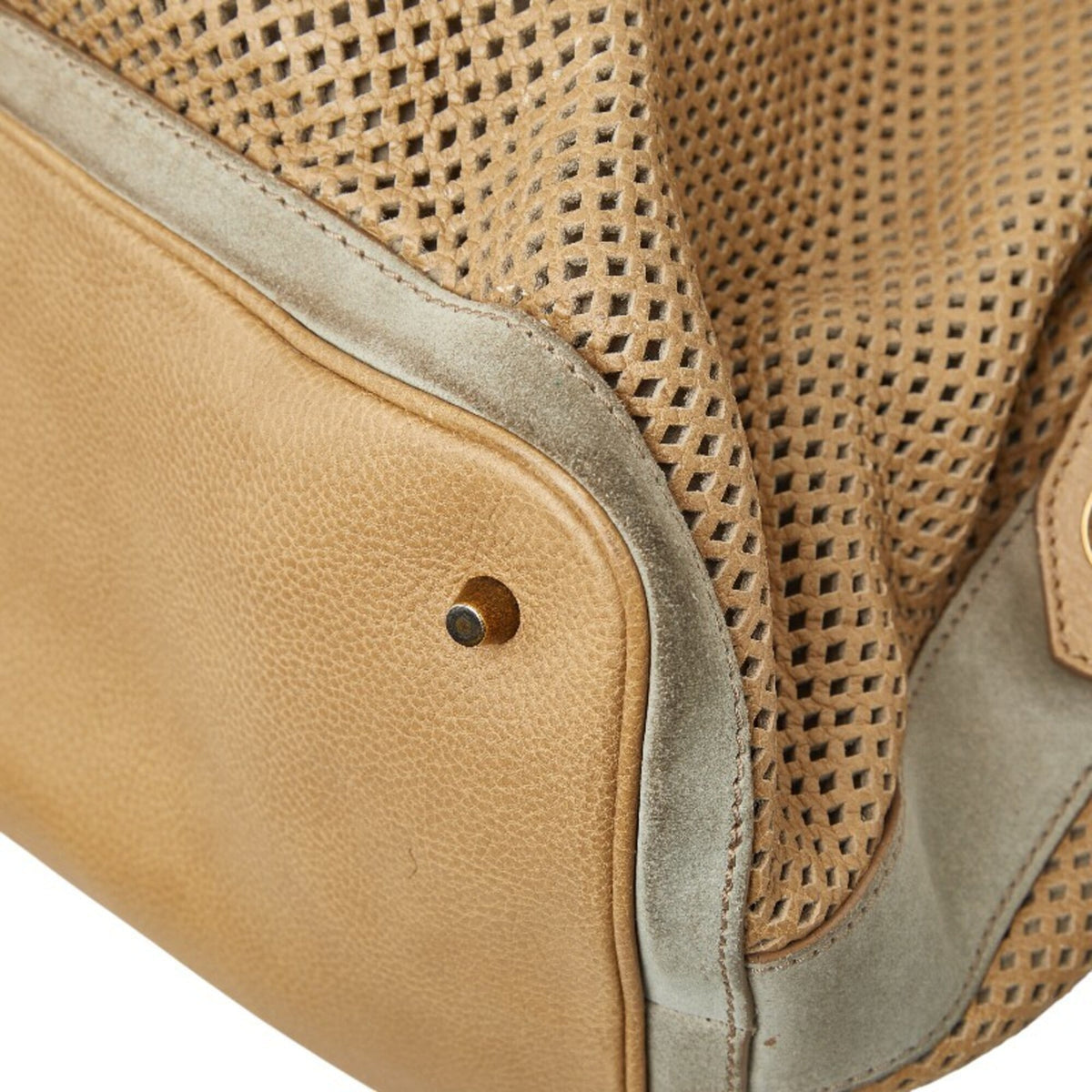 Burberry Beige Leather Handbag Shoulder Bag (Pre-Owned)