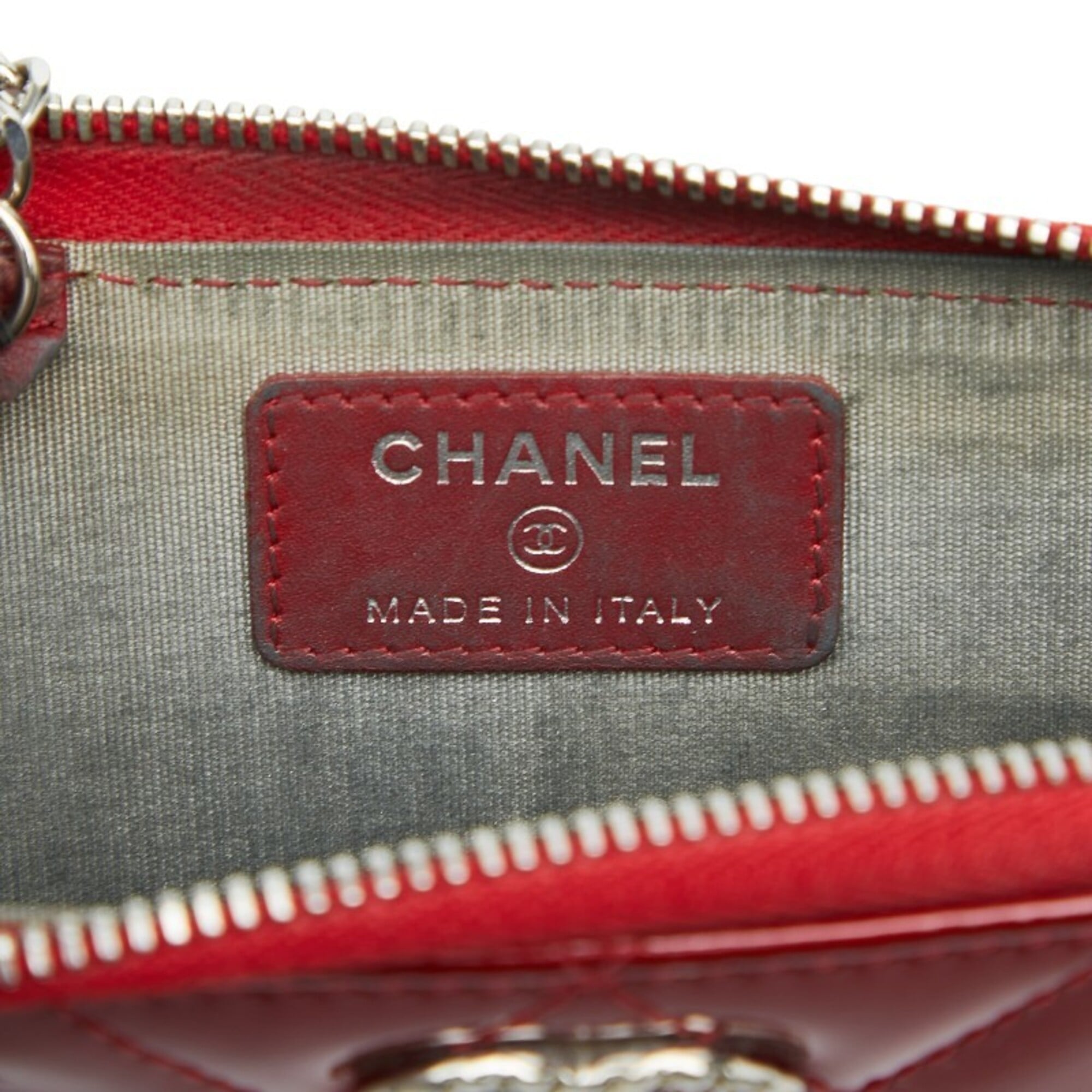 Chanel Red Color Patent Leather Coin Purse/Coin Case (Pre-Owned)