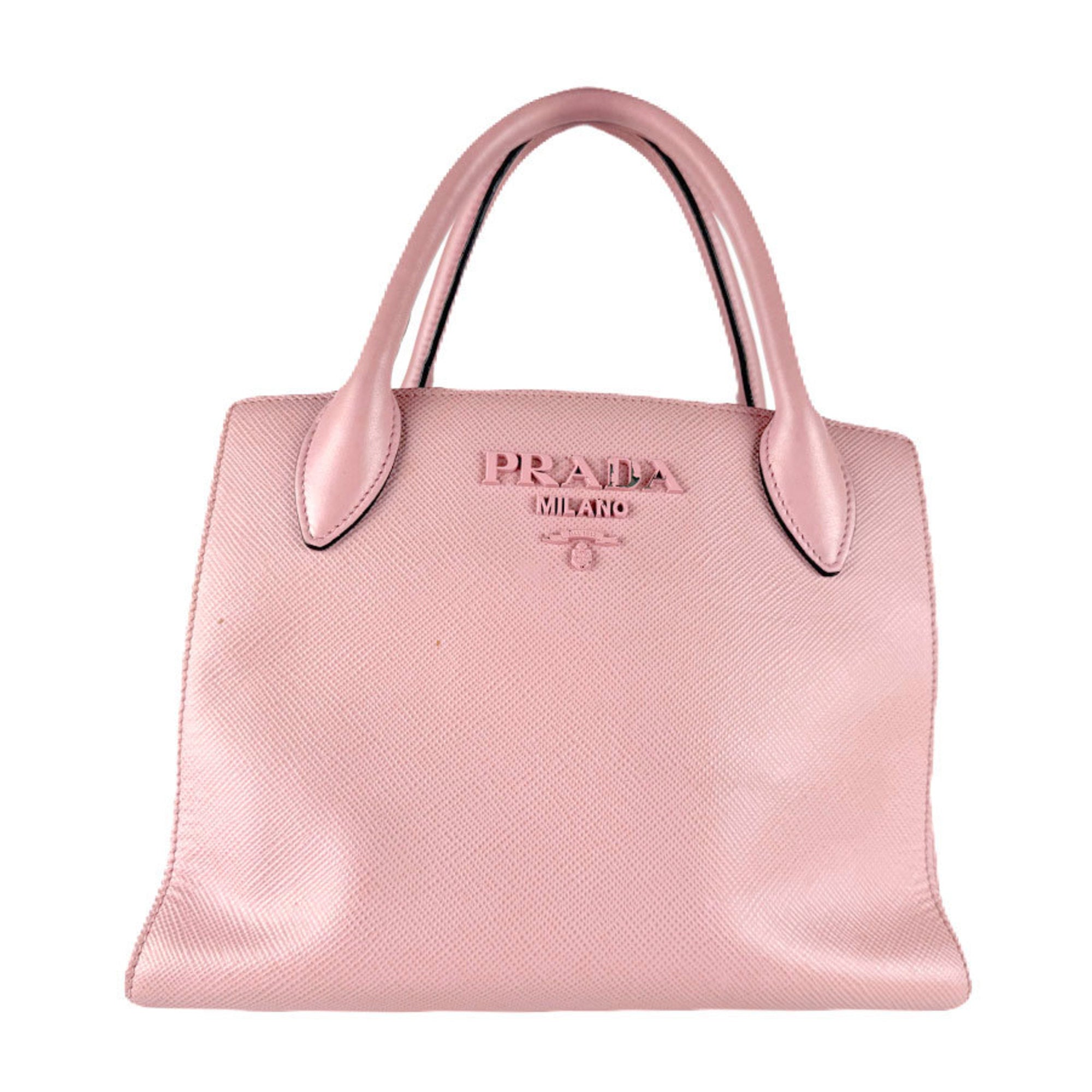 Prada Pink Leather Handbag Shoulder Bag (Pre-Owned)