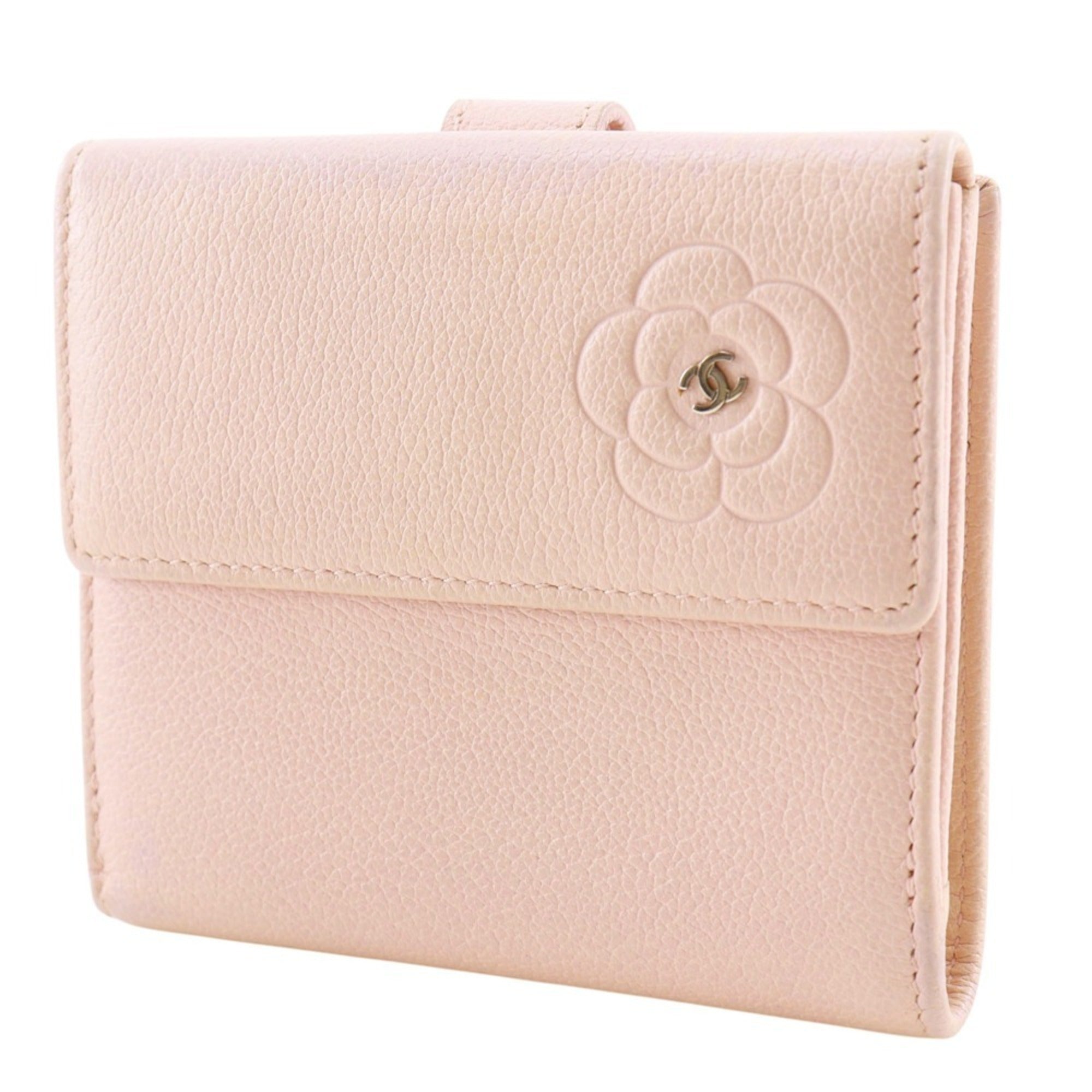 Chanel Pink Leather Wallet (Bi-Fold) (Pre-Owned)
