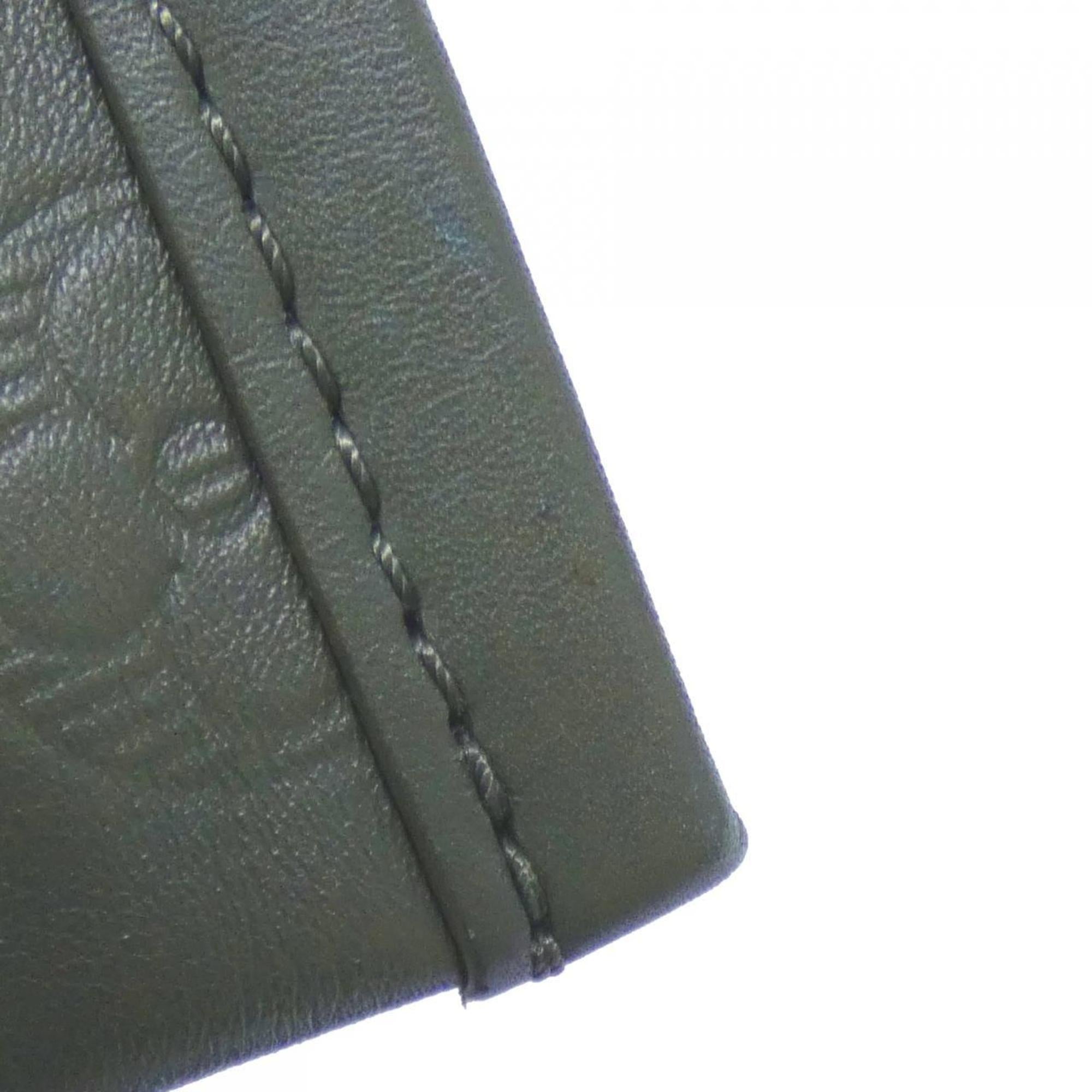 Louis Vuitton Black Khaki Leather Shoulder Bag (Pre-Owned)
