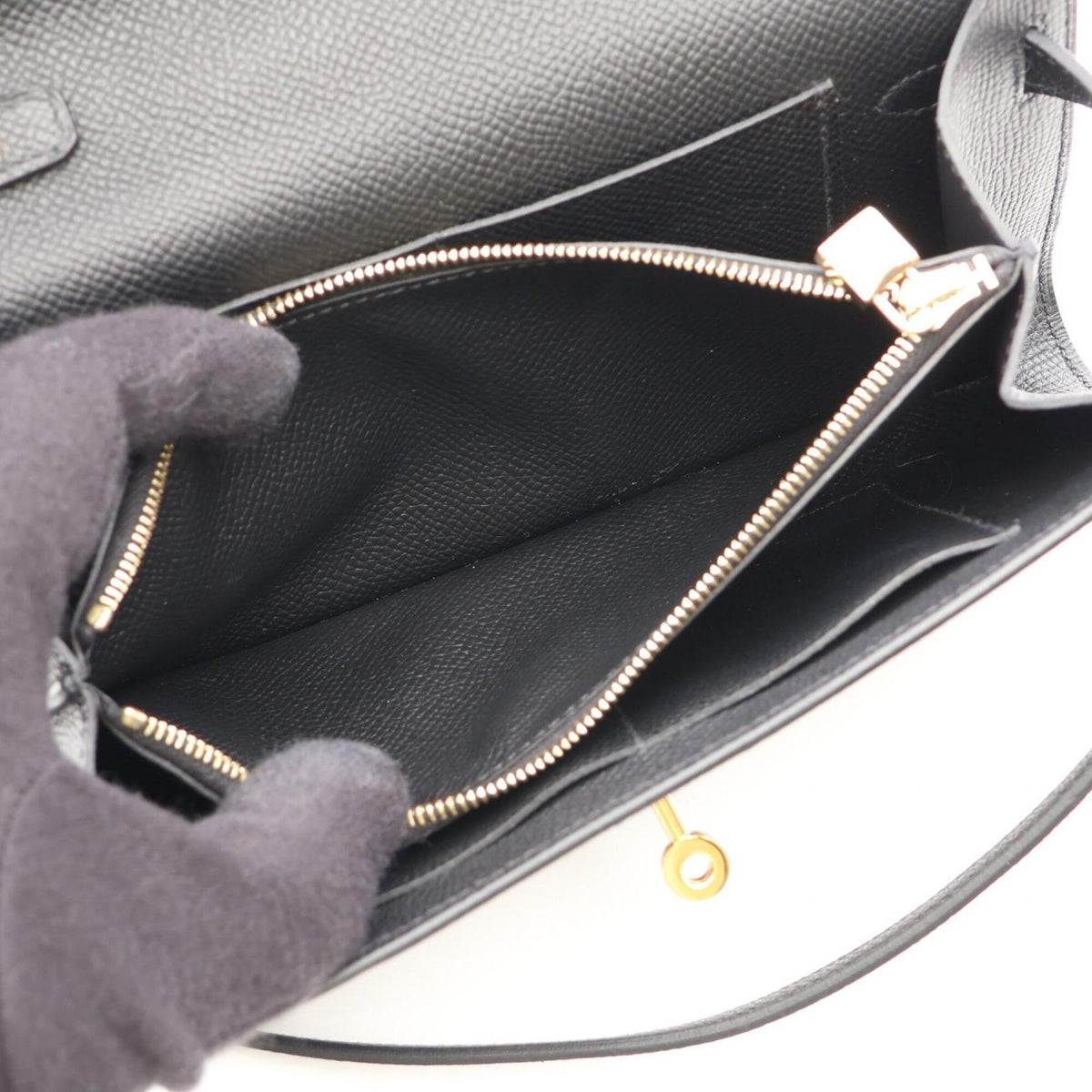 Hermes Black Epsom Leather Handbag Shoulder Bag (Pre-Owned)