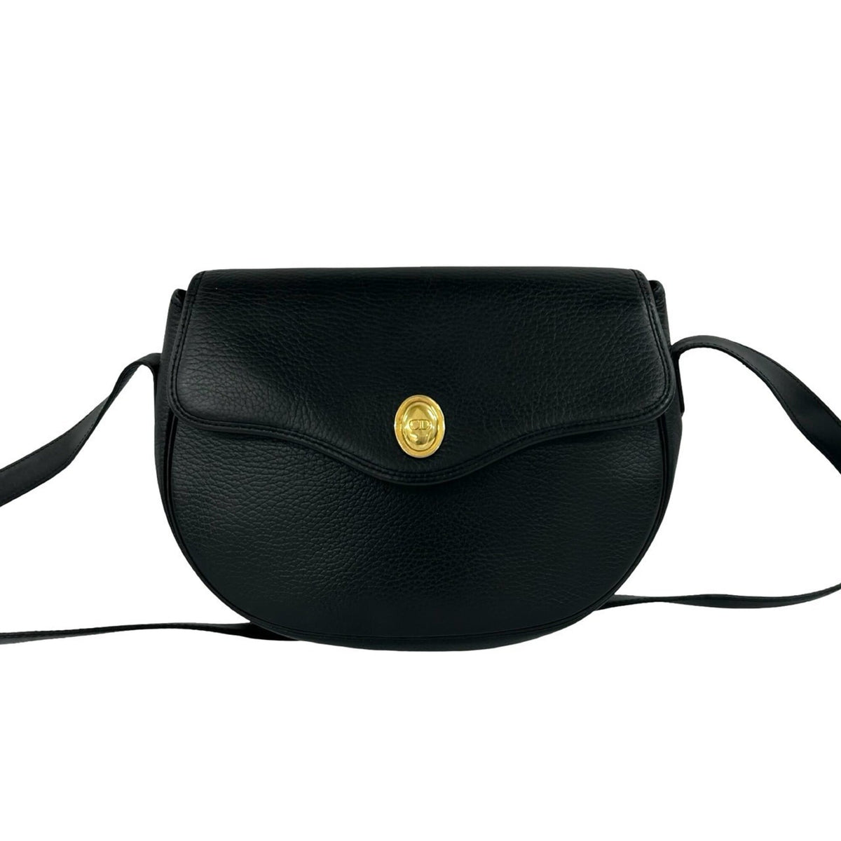 Christian Dior Black Leather Pochette Shoulder Bag (Pre-Owned)