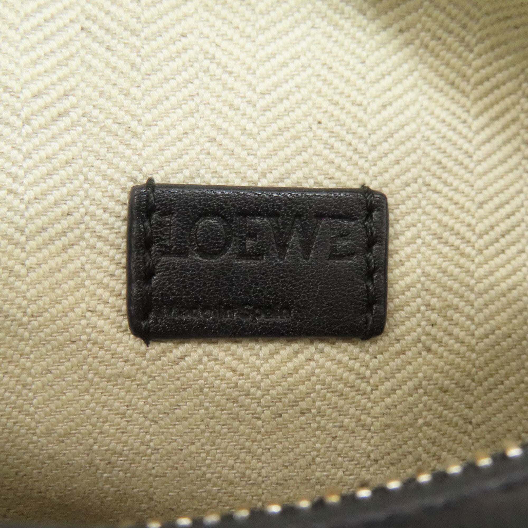 Loewe Black Brown White Leather Handbag (Pre-Owned)