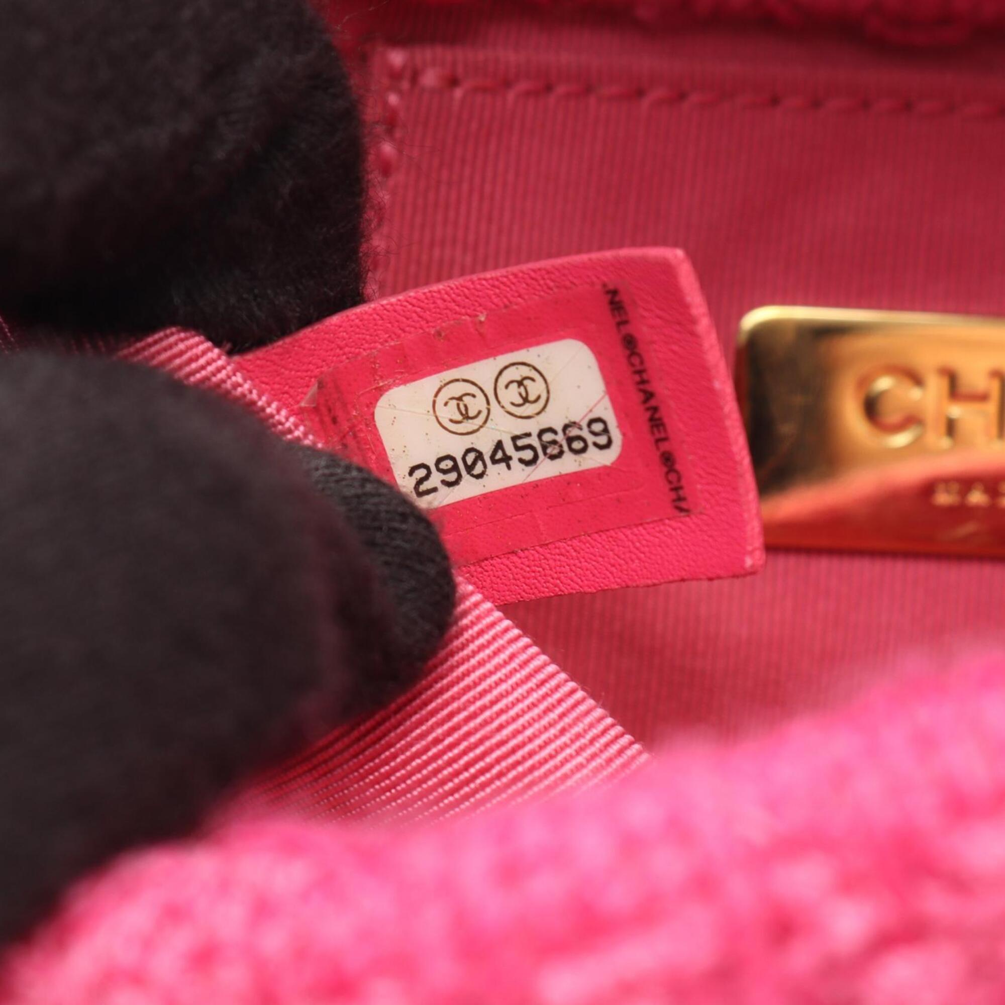 Chanel Pink Fabric Leather Fanny Pack Handbag (Pre-Owned)