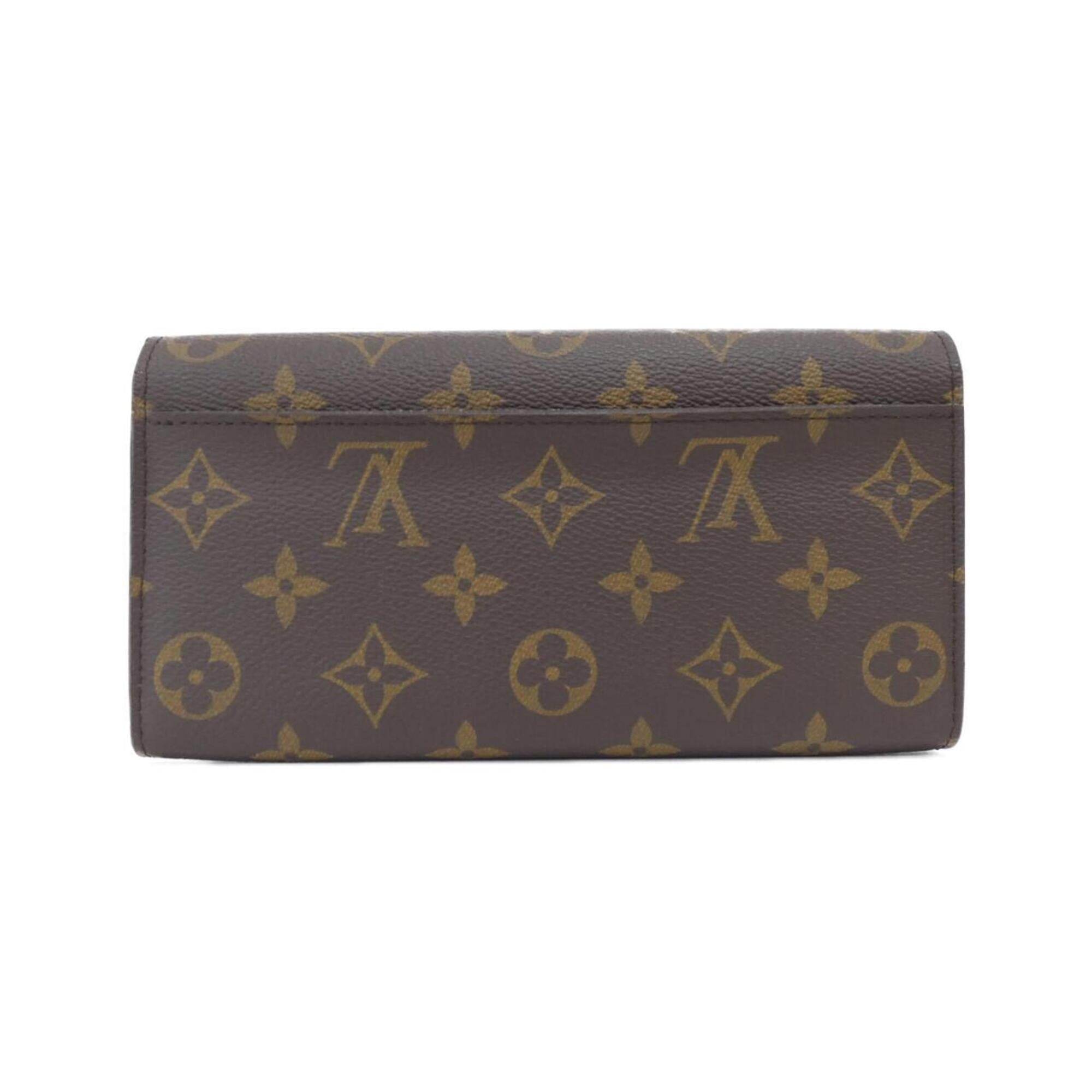Louis Vuitton Fuchsia Marron Coated Canvas Long Wallet (Bi-Fold) (Pre-Owned)