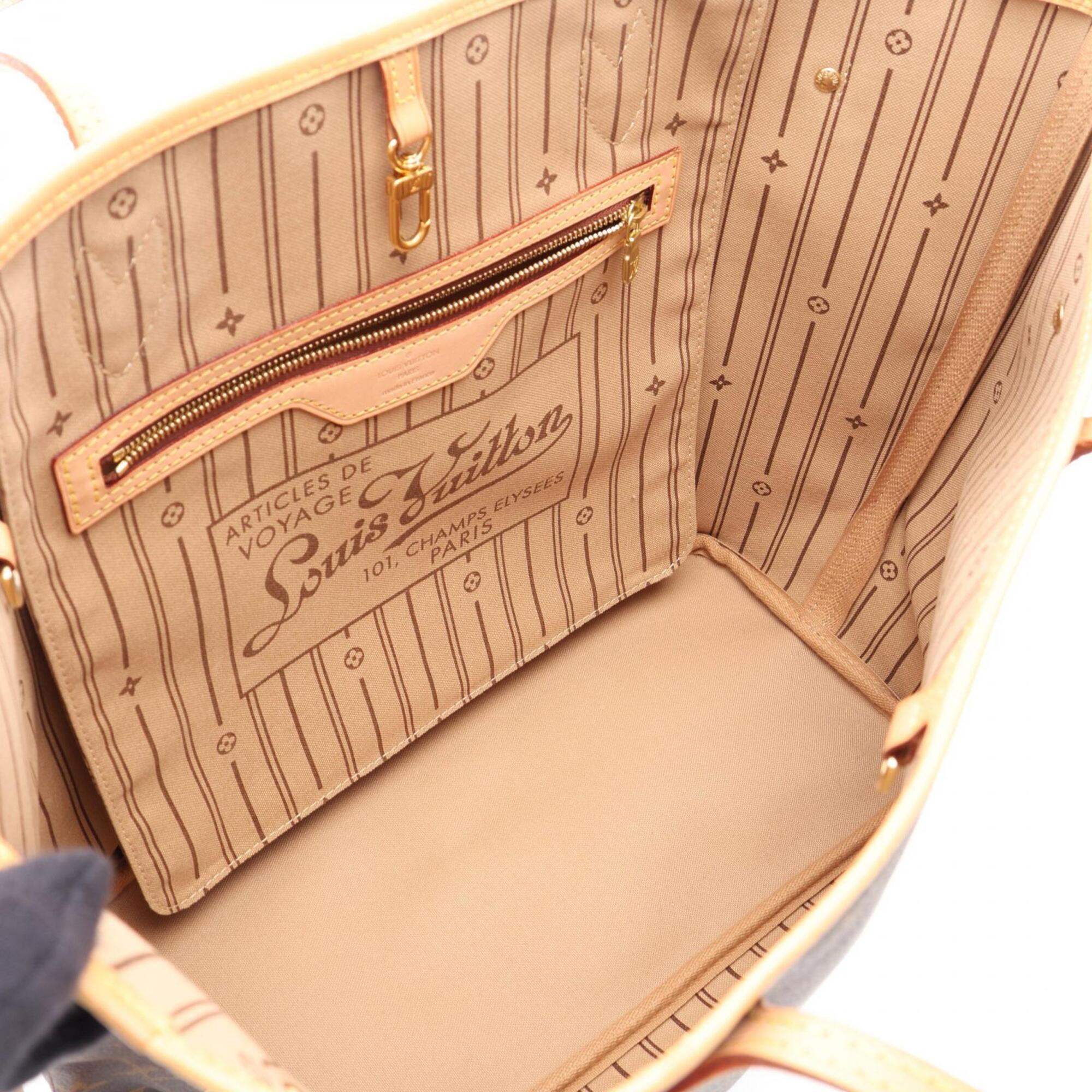 Louis Vuitton Brown Coated Canvas Leather Handbag Tote Bag (Pre-Owned)