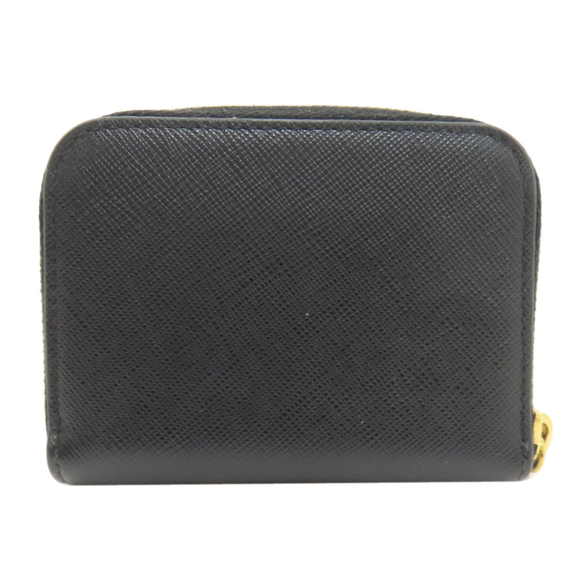 Prada Black Saffiano Triangle Coin Purse/Coin Case (Pre-Owned)