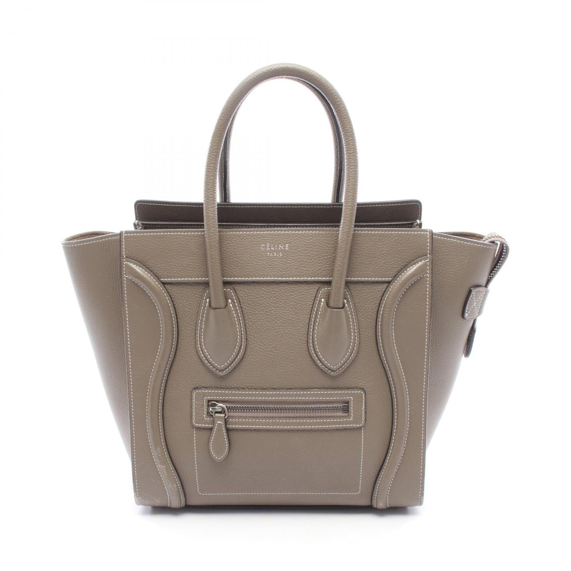 Celine Gray Leather Handbag Tote Bag (Pre-Owned)