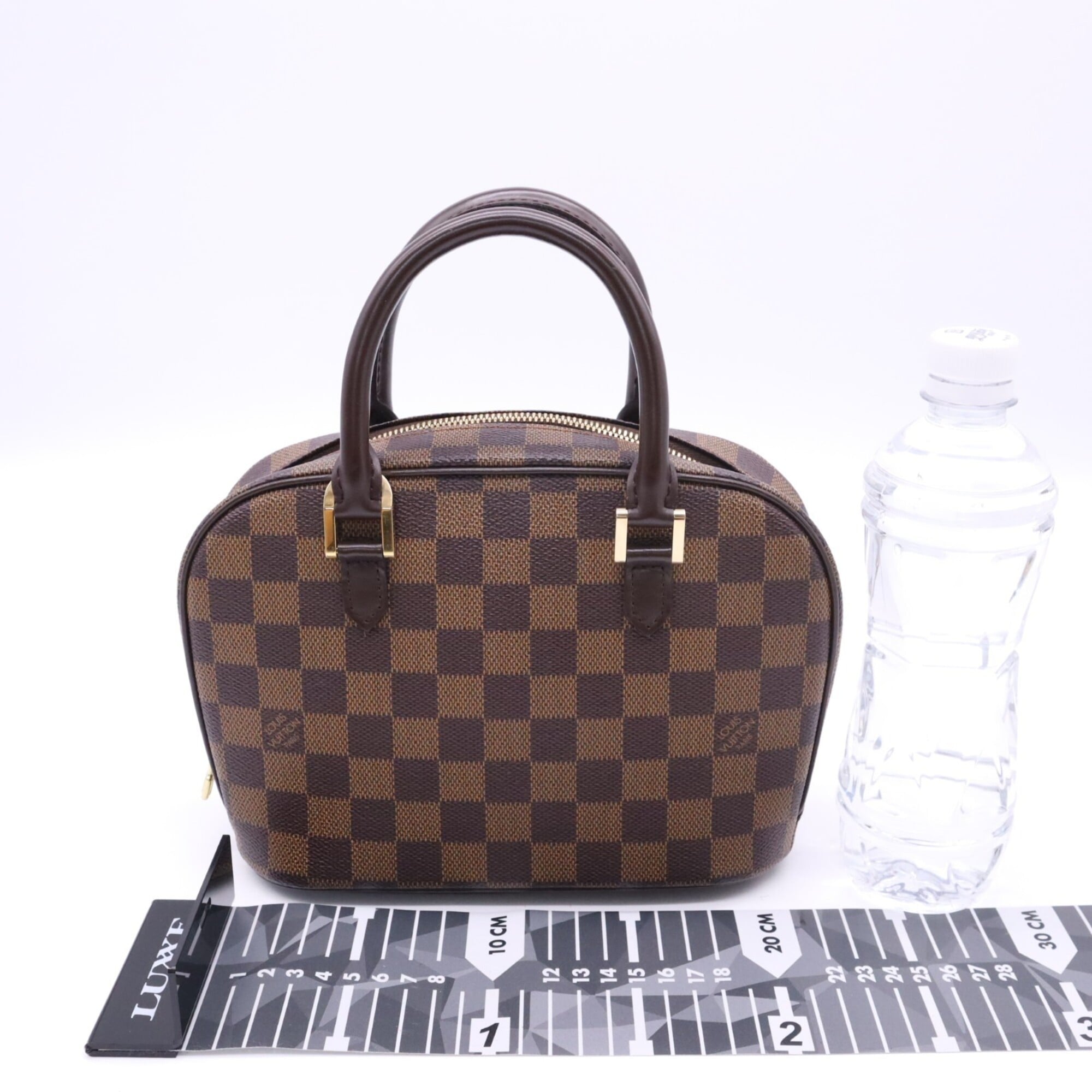 Louis Vuitton Beige Brown Coated Canvas Leather Handbag (Pre-Owned)