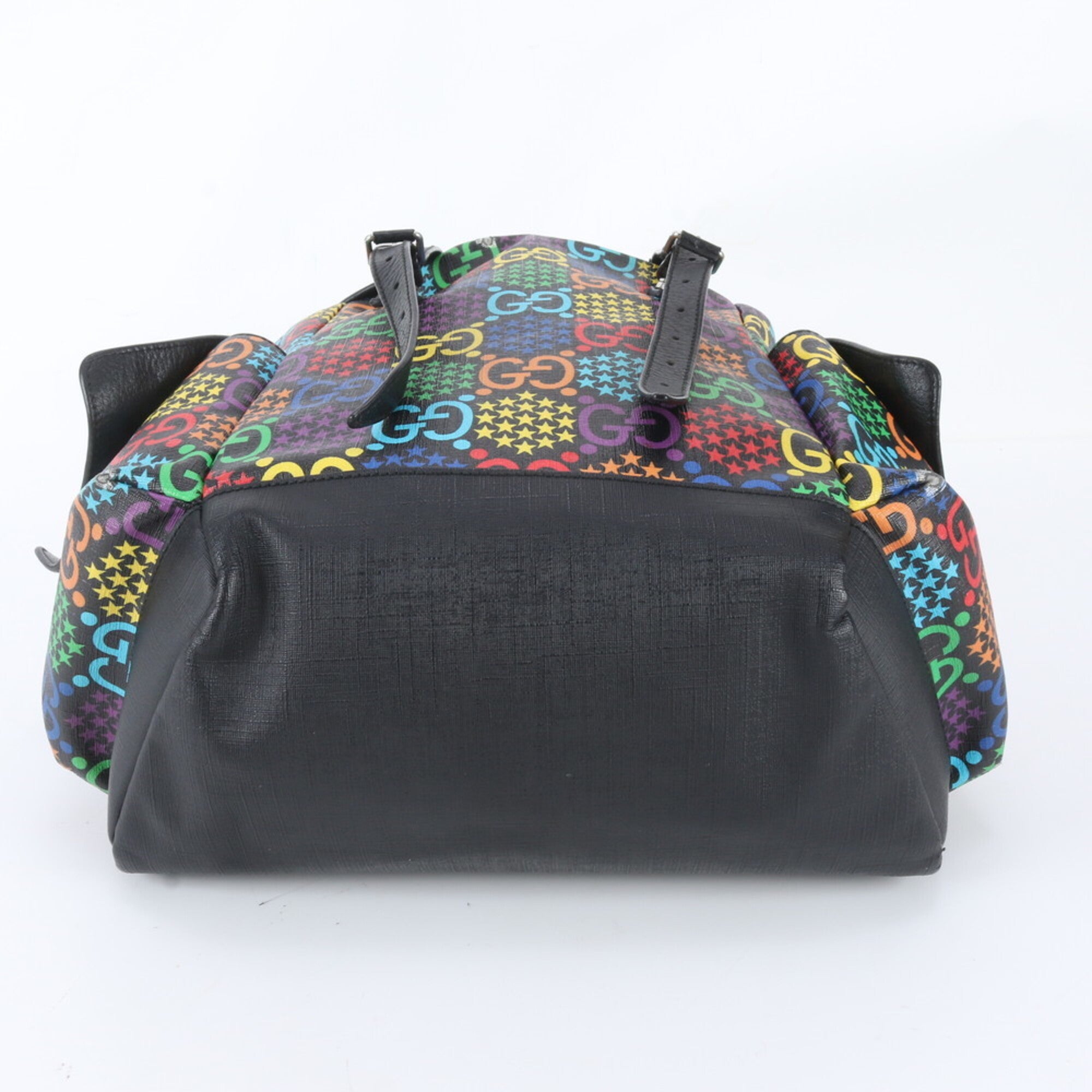 Gucci Multi-Color Leather Coated Canvas Backpack Shoulder Bag (Pre-Owned)