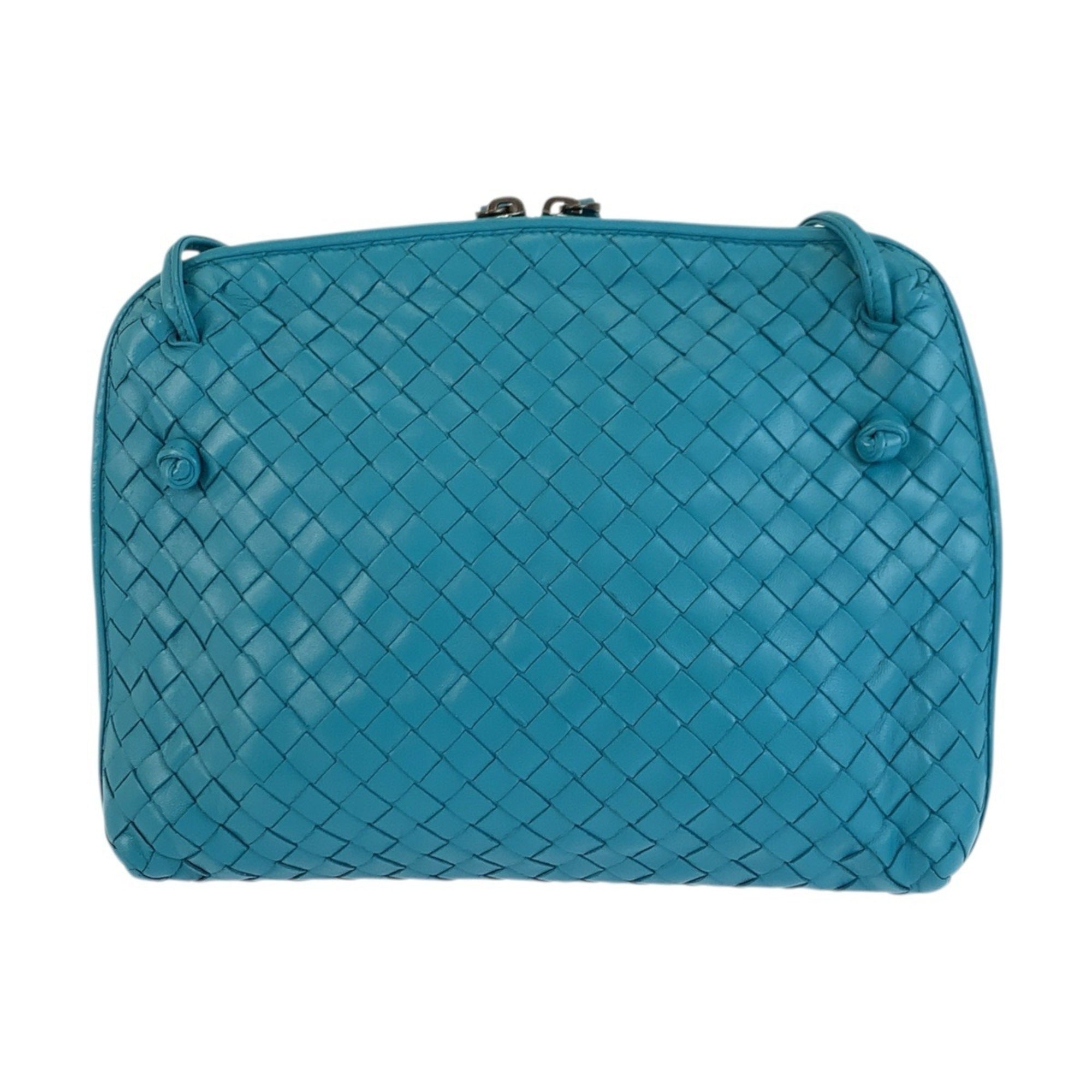 Bottega Veneta Turquoise Leather Pochette Shoulder Bag (Pre-Owned)