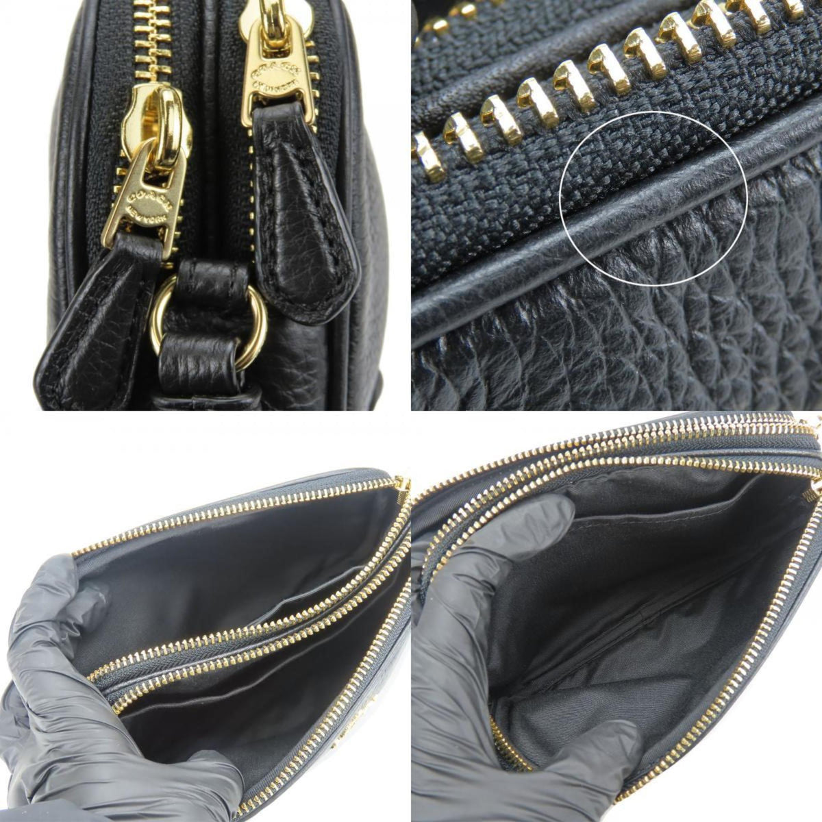 Coach Black Leather Pochette Shoulder Bag (Pre-Owned)