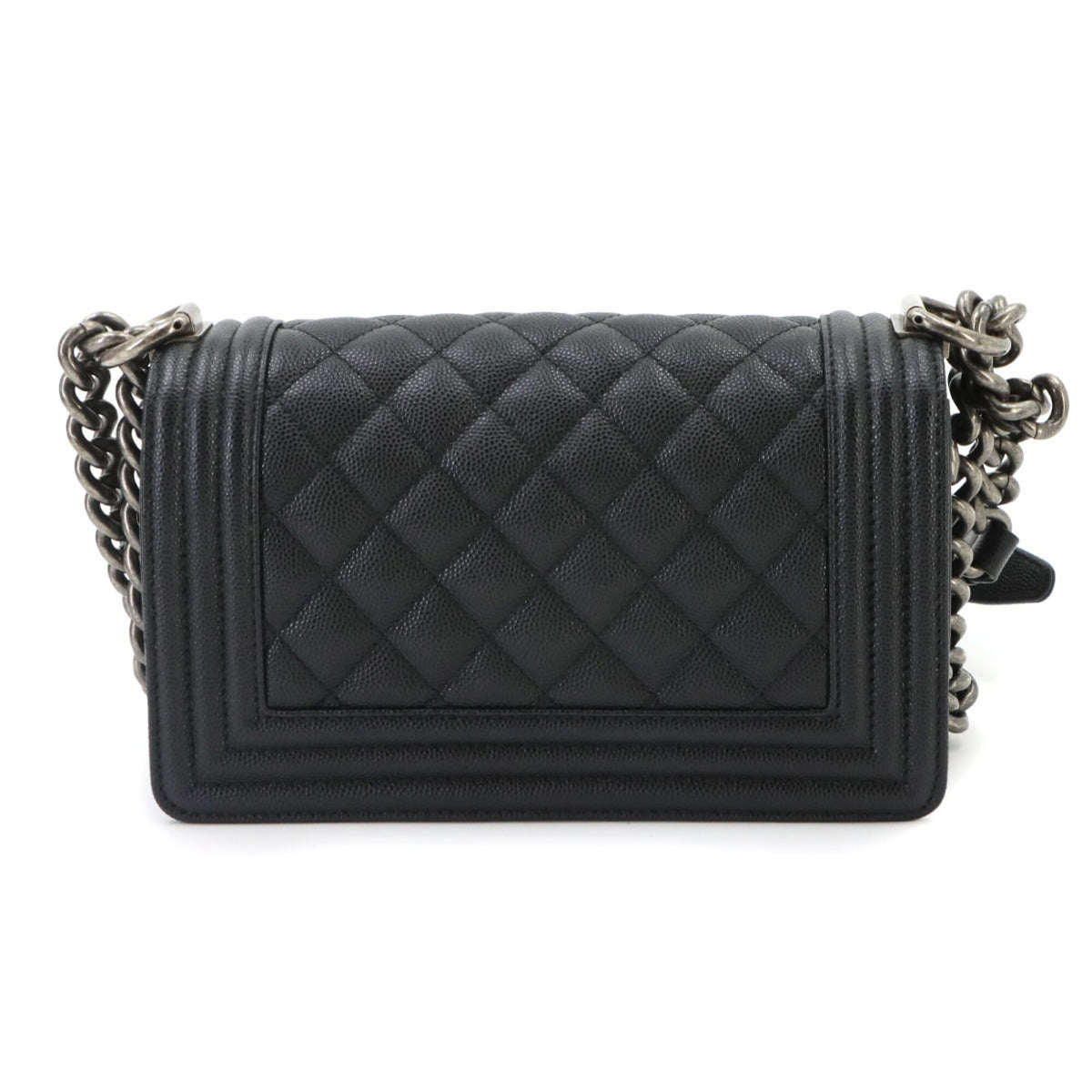 Chanel Black Grained Calfskin Handbag Shoulder Bag (Pre-Owned)