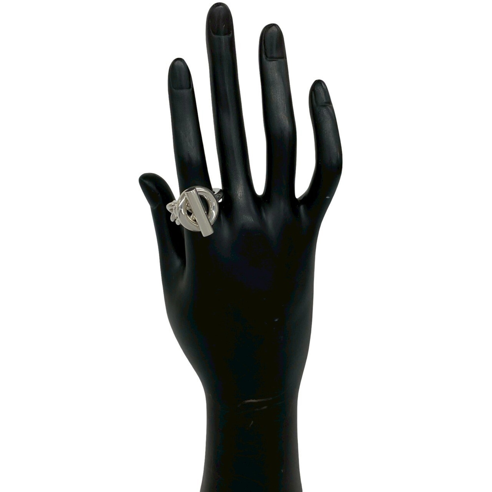 Hermes Silver Silver 925 Band Ring (Pre-Owned)