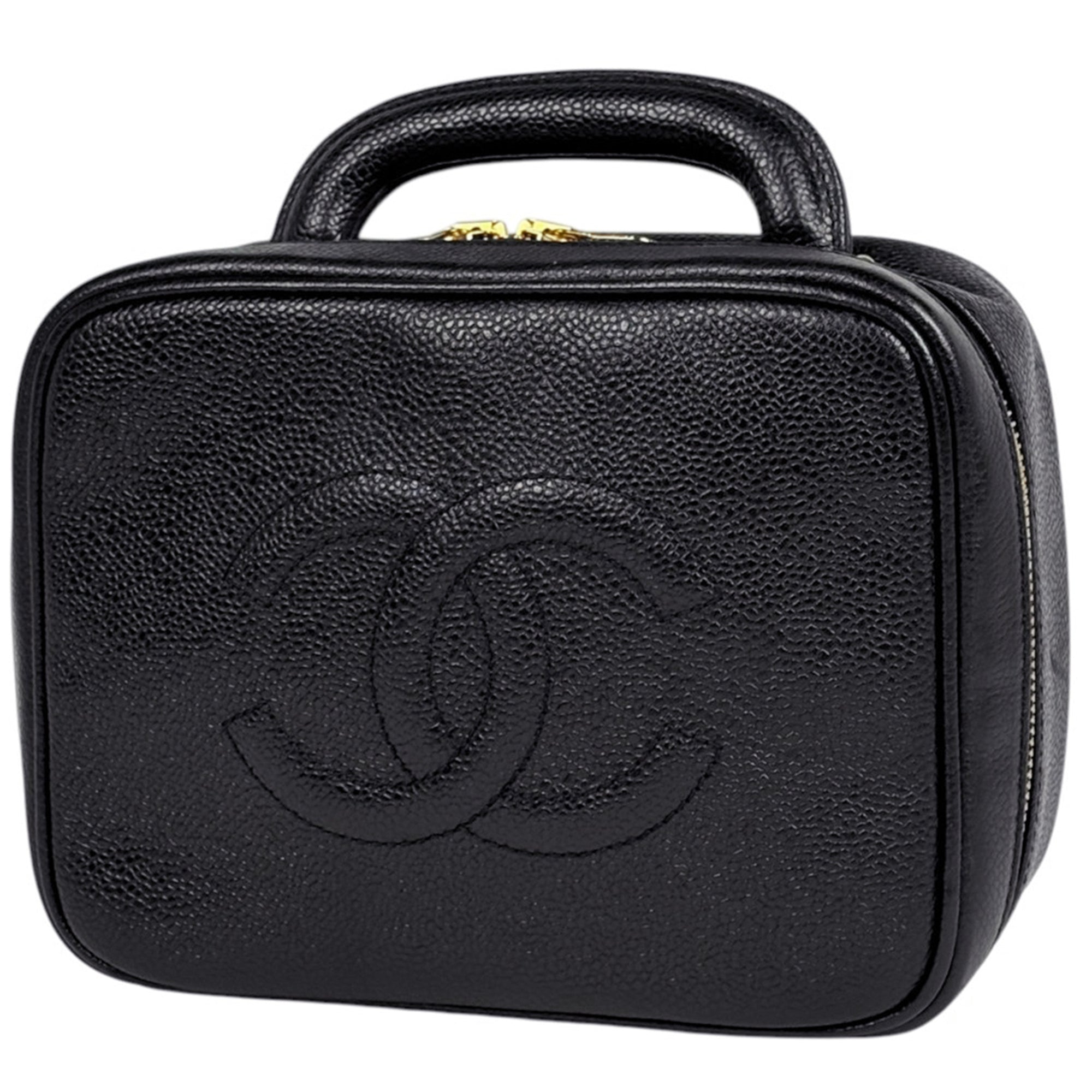 Chanel Black Grained Calfskin Pouch Vanity Bag (Pre-Owned)