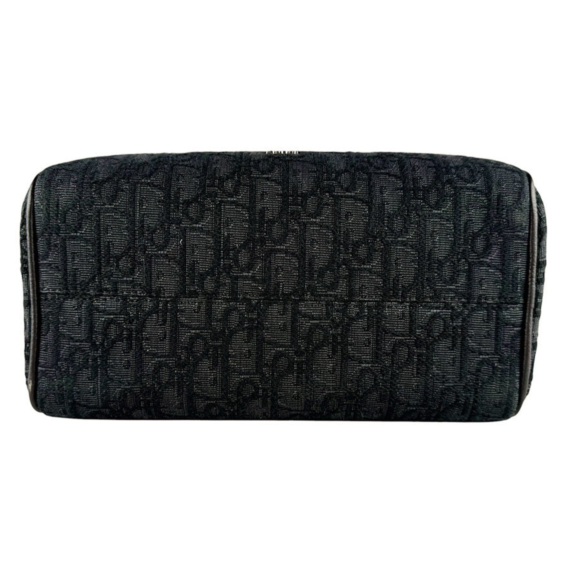 Christian Dior Black Canvas Clutch Bag Handbag (Pre-Owned)