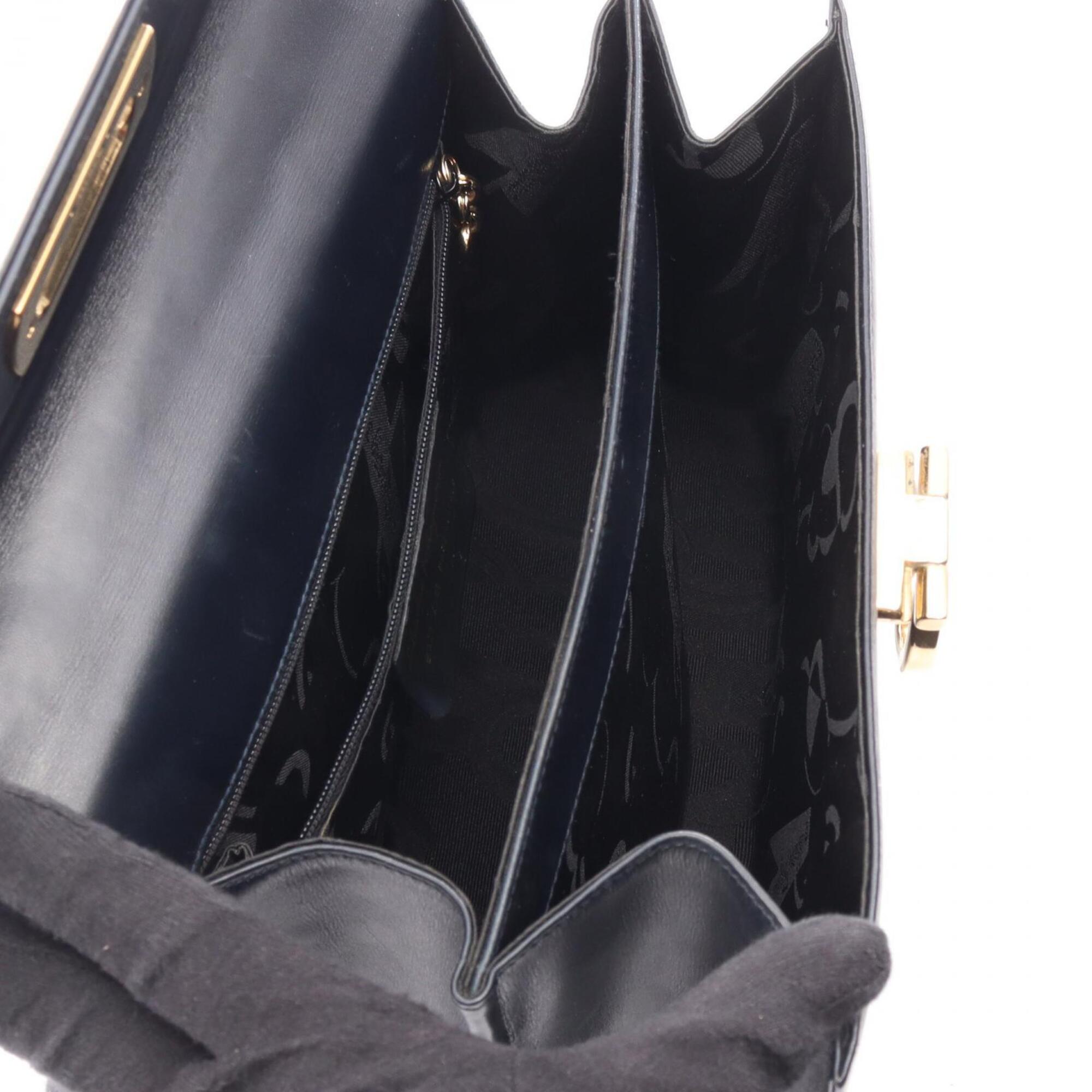 Salvatore Ferragamo Navy Leather Handbag (Pre-Owned)
