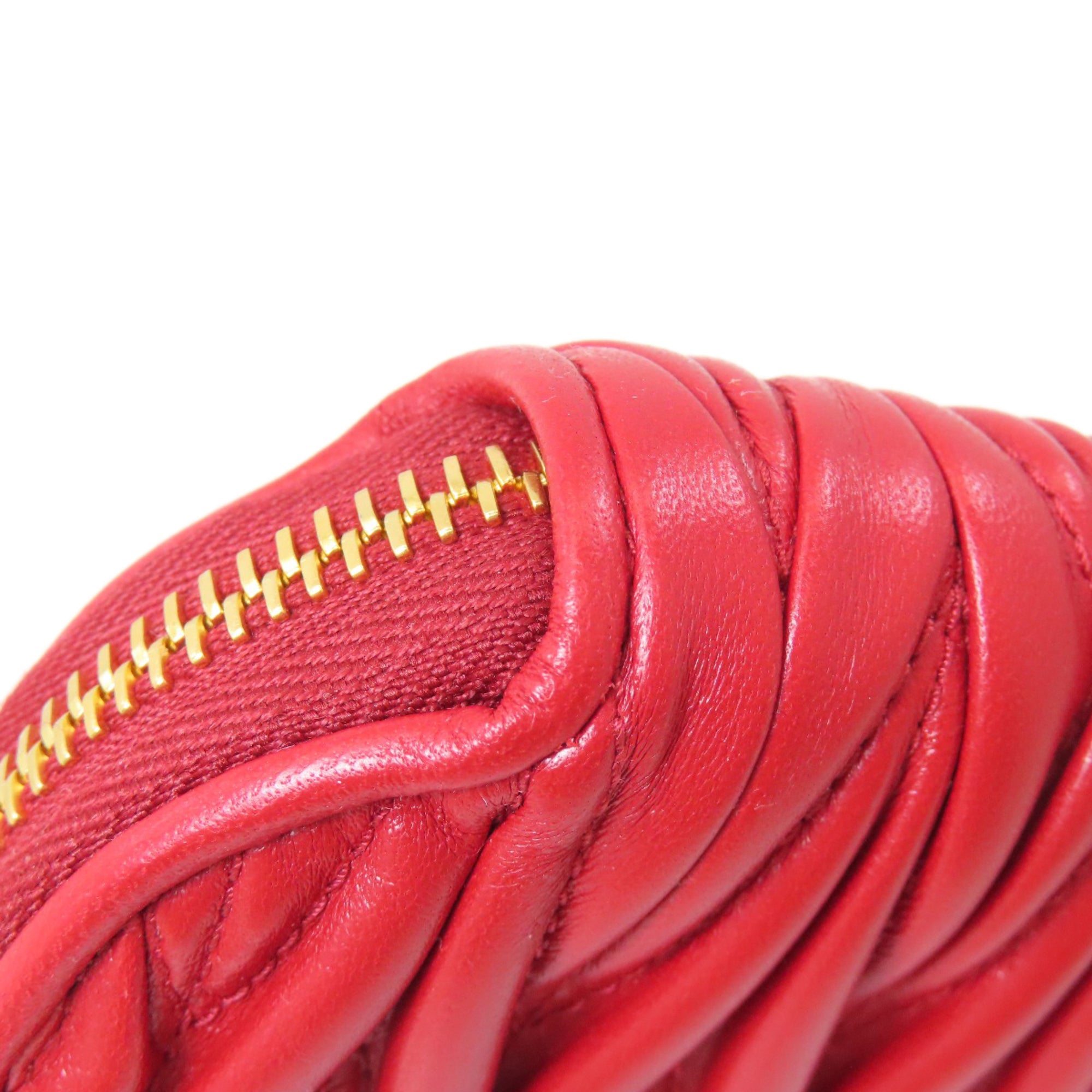 Miu Miu Red Color Leather Pouch (Pre-Owned)