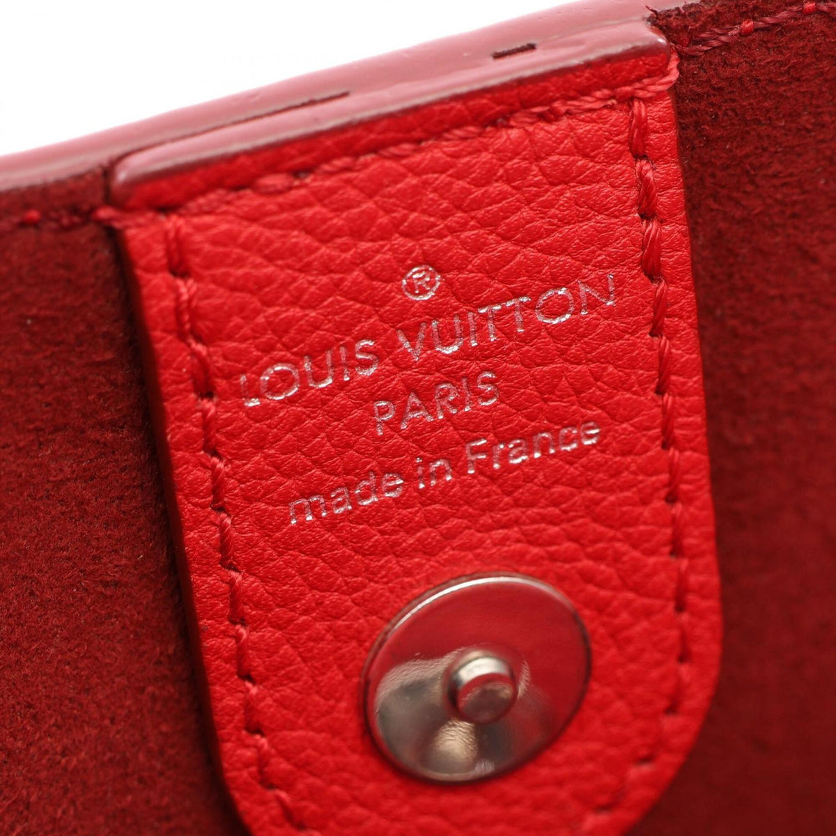 Louis Vuitton Red Color Leather Handbag Tote Bag (Pre-Owned)