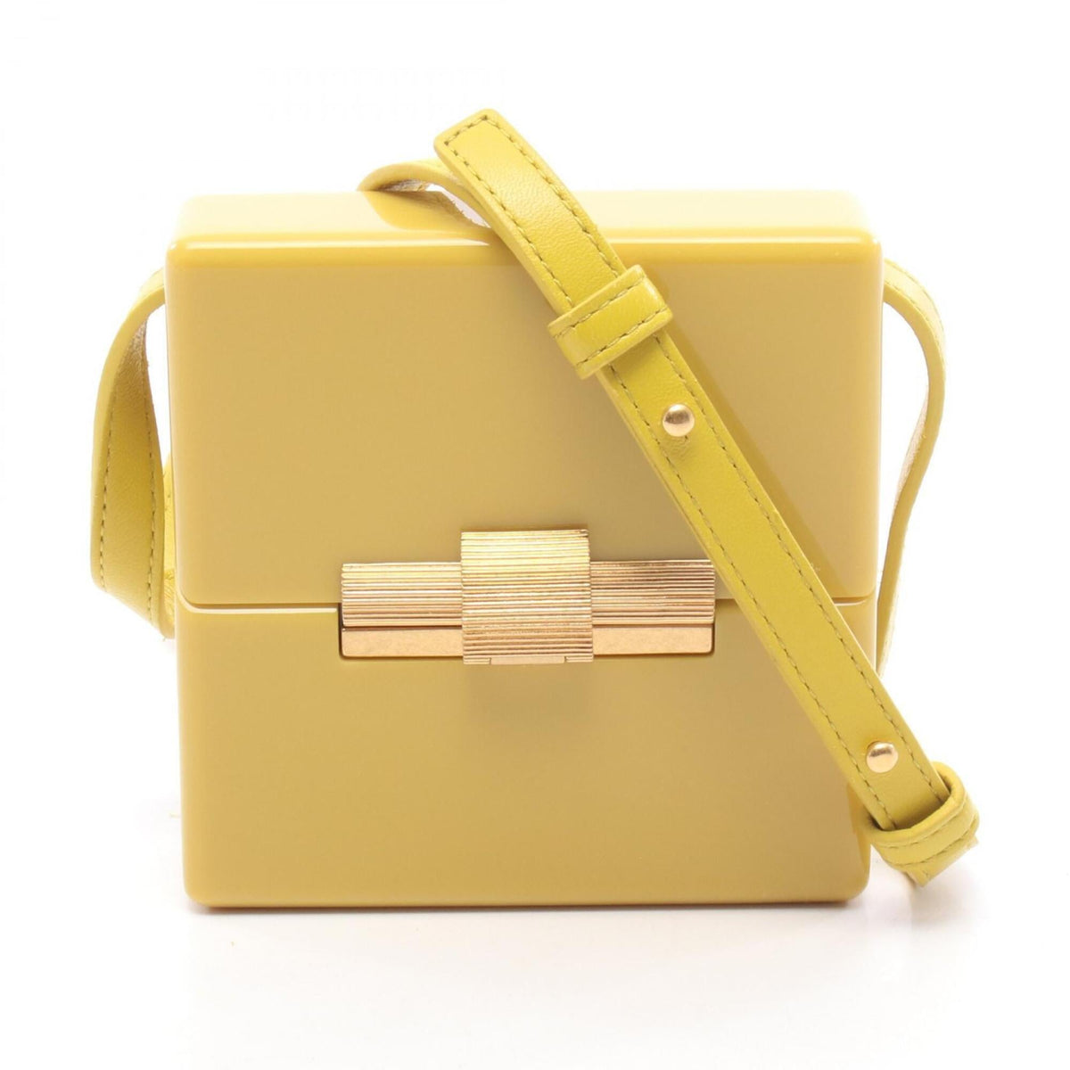 Bottega Veneta Yellow Leather Plastic Handbag Shoulder Bag (Pre-Owned)
