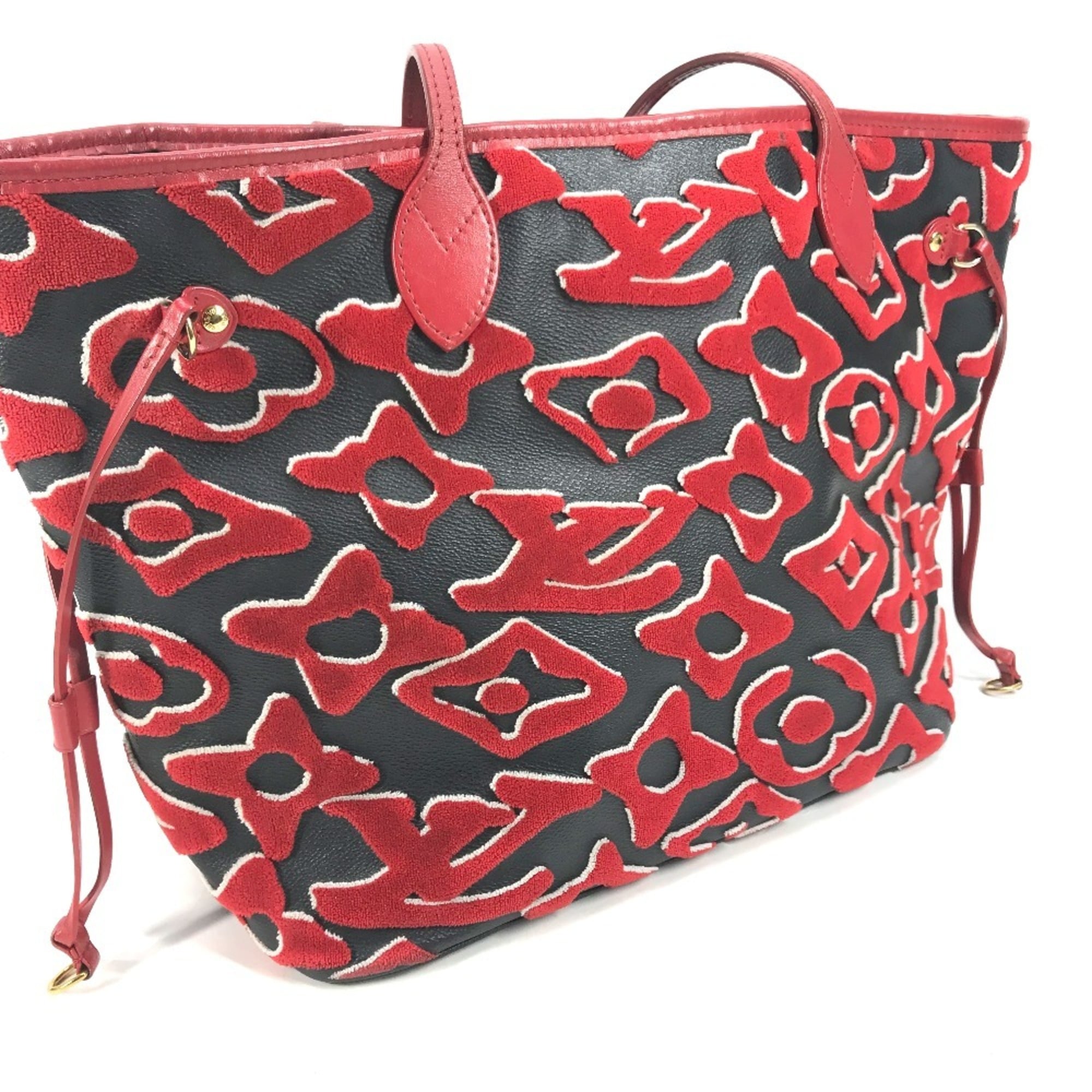 Louis Vuitton Black Red Color Monogram Canvas Pouch Shoulder Bag Tote Bag (Pre-Owned)