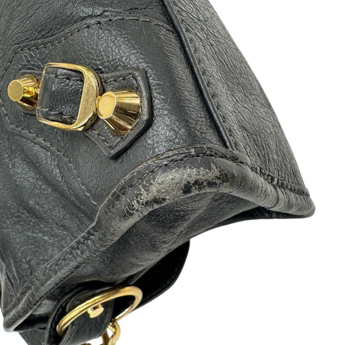Balenciaga Gray Leather Handbag Shoulder Bag (Pre-Owned)