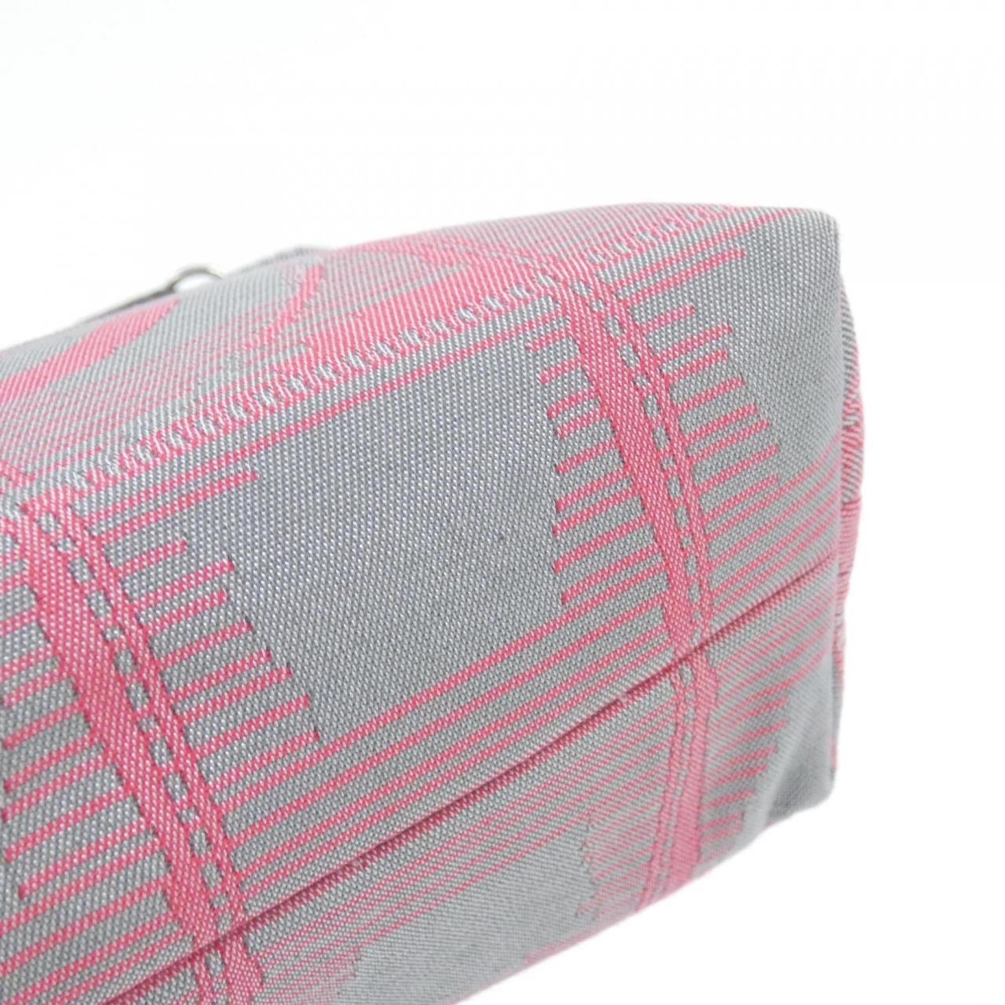 Chanel Gray Pink Nylon Pouch (Pre-Owned)