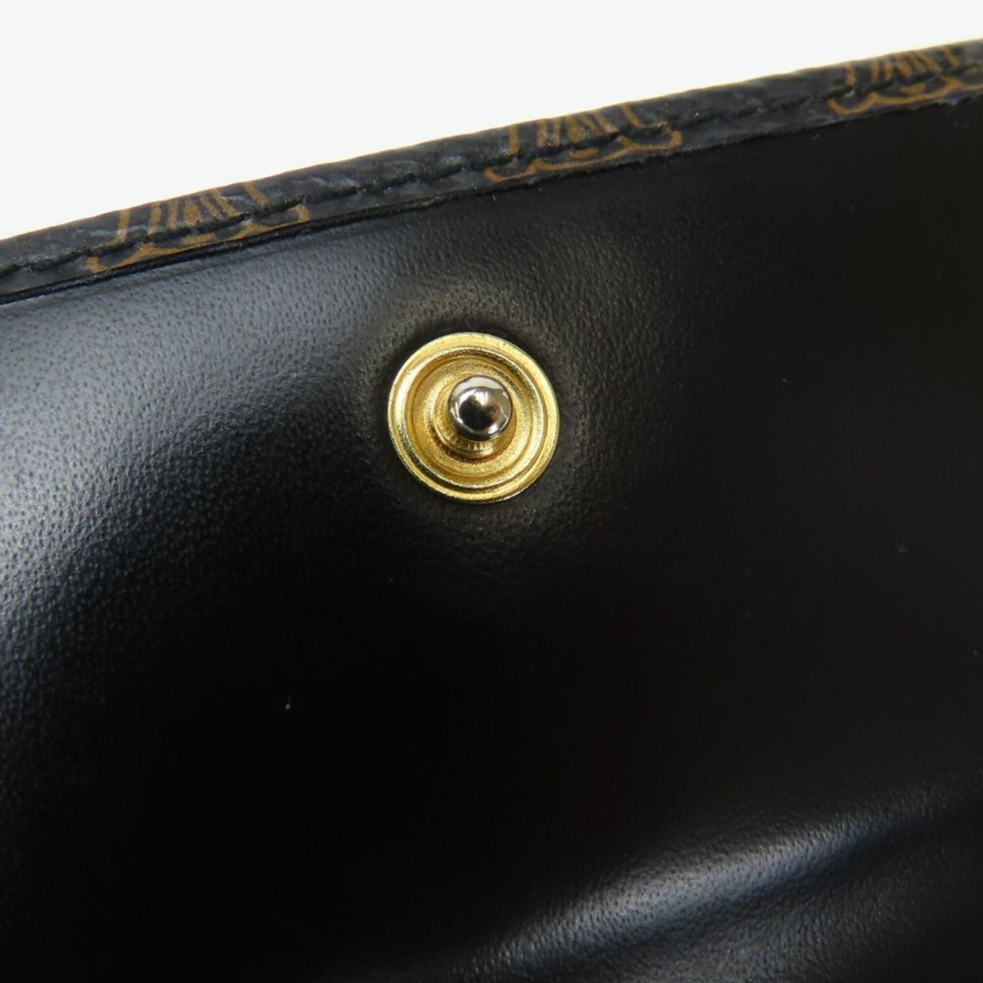 Celine Macadam Black Brown Pvc Leather Wallet (Tri-Fold) (Pre-Owned)
