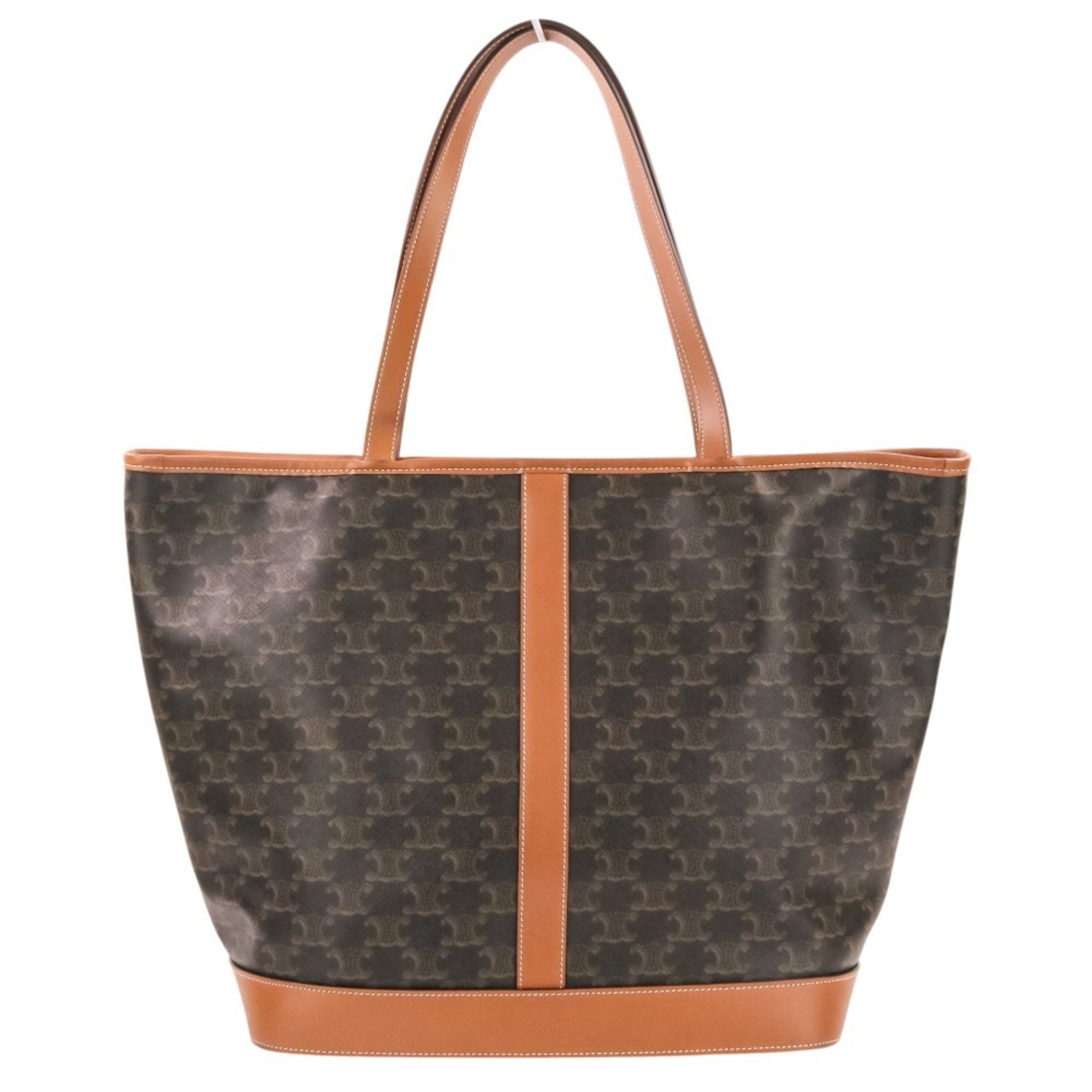 Celine Cabas Black Brown Leather Shoulder Bag Tote Bag (Pre-Owned)