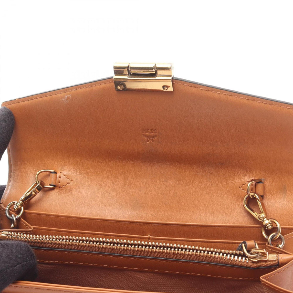 Mcm Black Brown Leather Handbag Shoulder Bag (Pre-Owned)