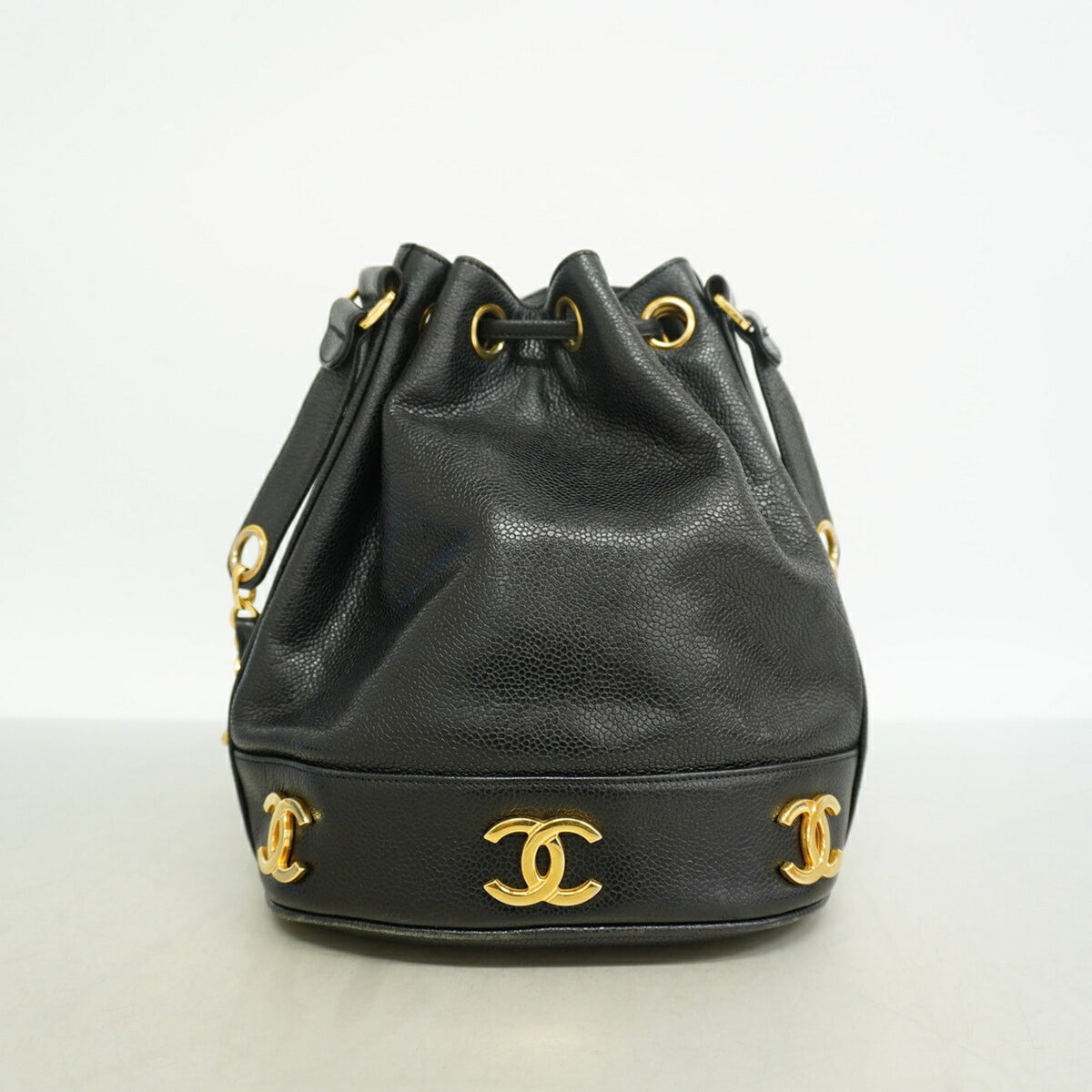 Chanel Black Grained Calfskin Shoulder Bag (Pre-Owned)