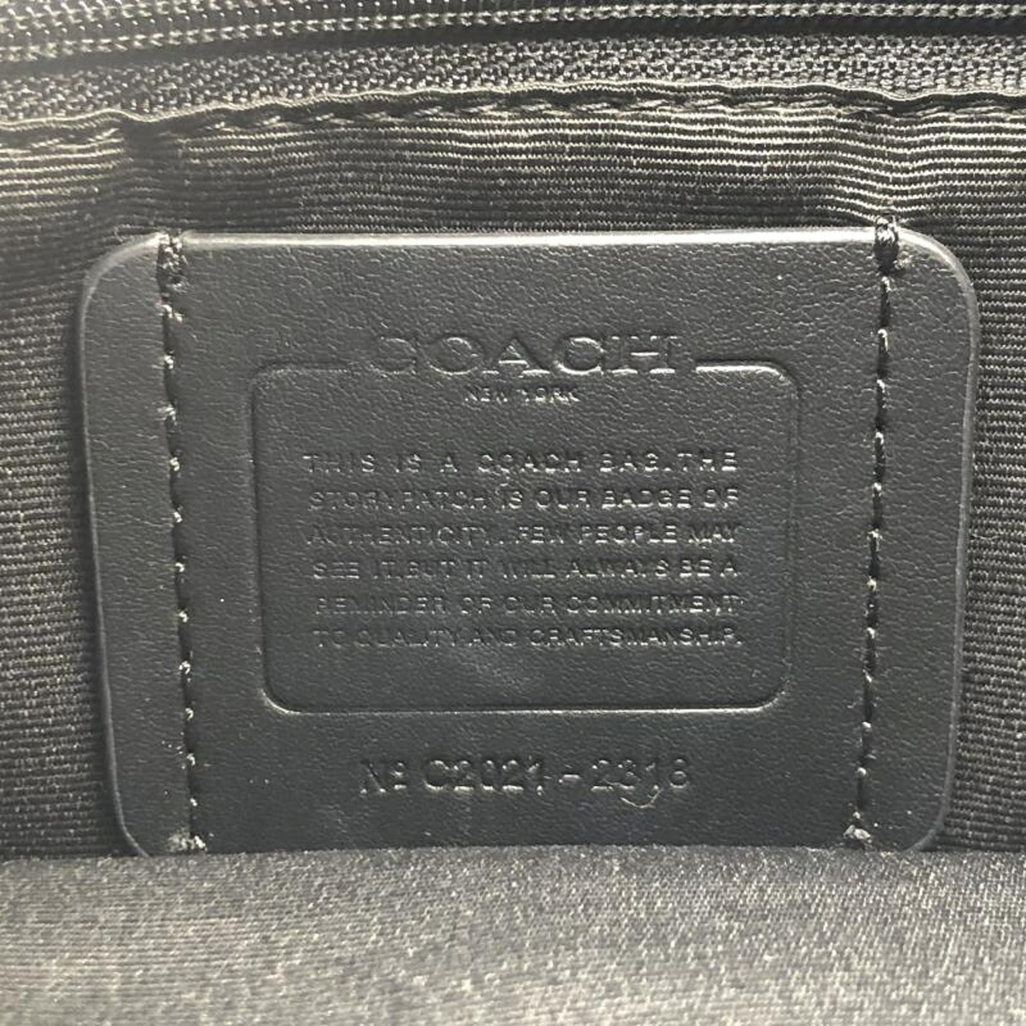 Coach Signature Black Brown Signature Line Handbag (Pre-Owned)