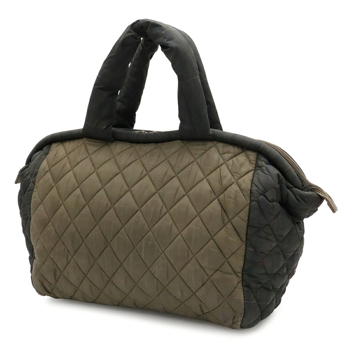 Chanel Green Khaki Nylon Leather Handbag (Pre-Owned)