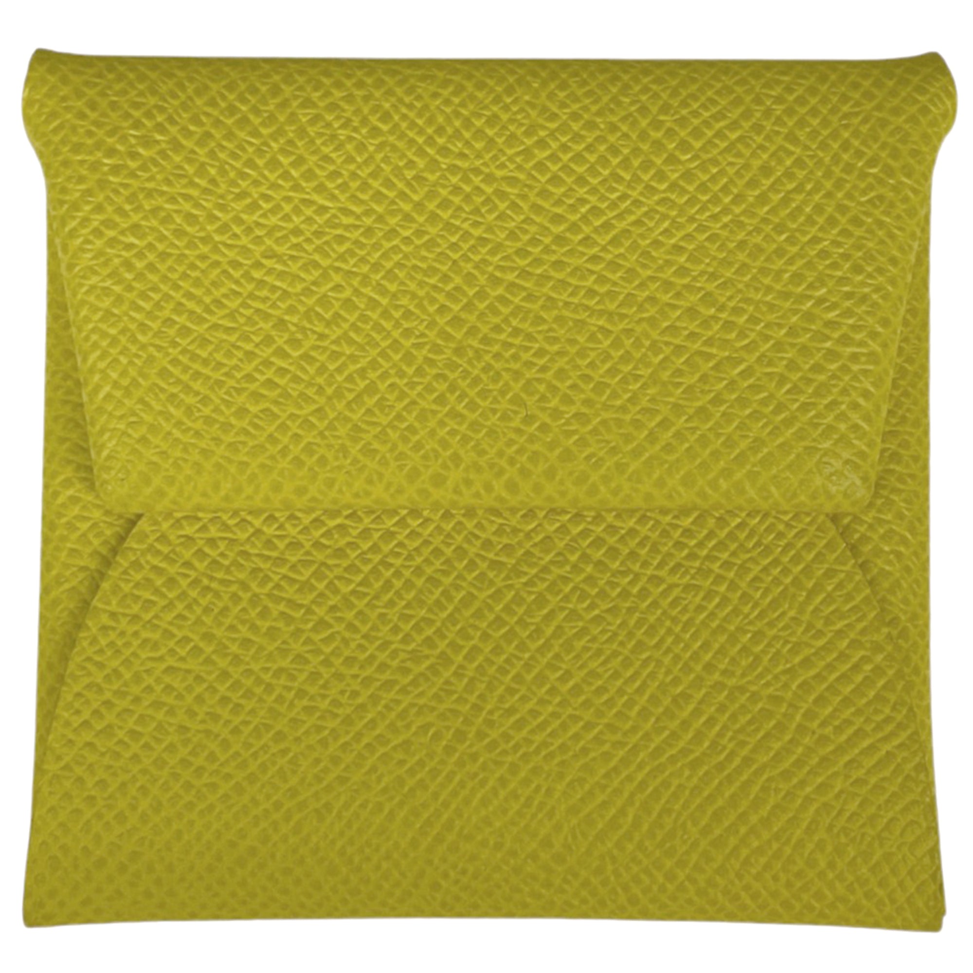 Hermes Bastia Soufre Yellow Epsom Leather Coin Purse/Coin Case (Pre-Owned)