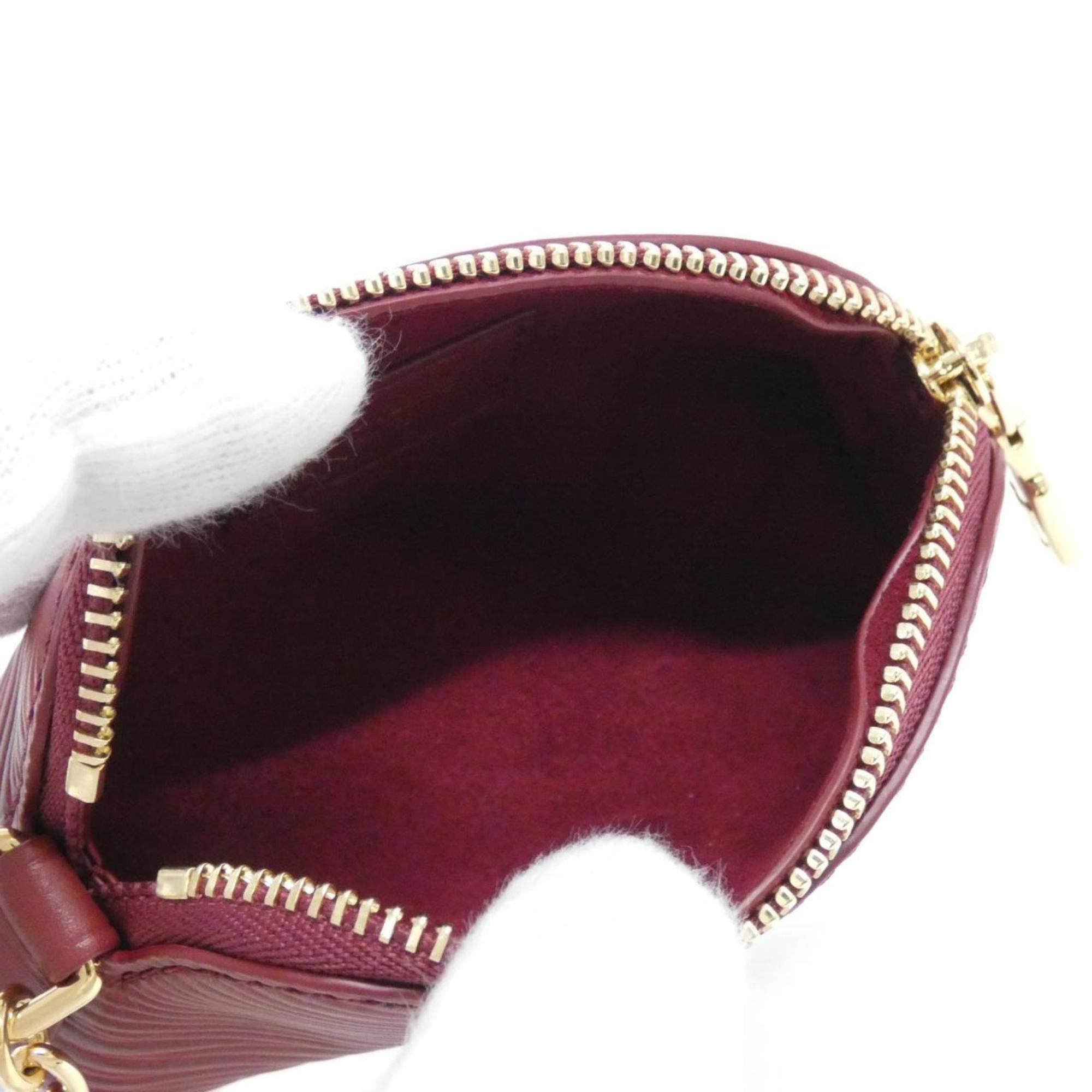 Louis Vuitton Red Color Leather Handbag Pouch (Pre-Owned)