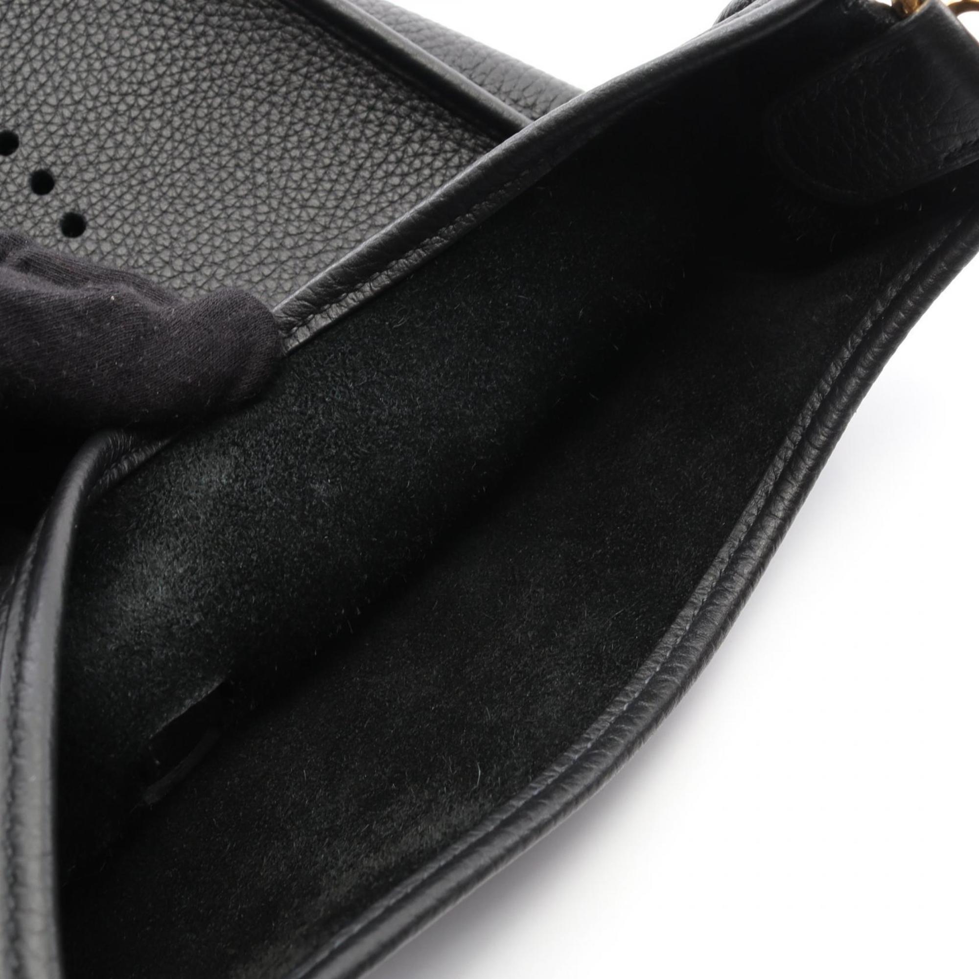 Hermes Black Taurillon Clemence Leather Shoulder Bag (Pre-Owned)