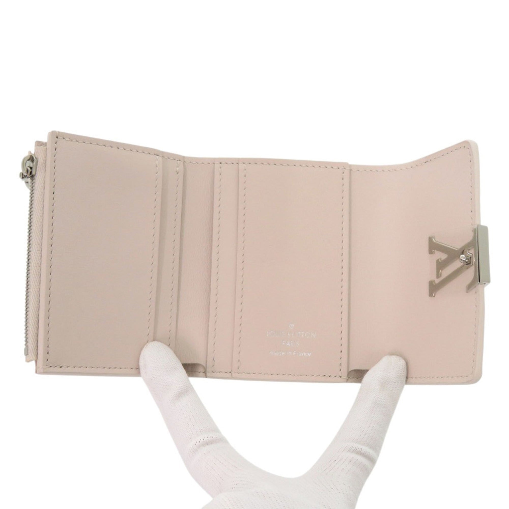 Louis Vuitton Beige Yellow Leather Wallet (Tri-Fold) (Pre-Owned)