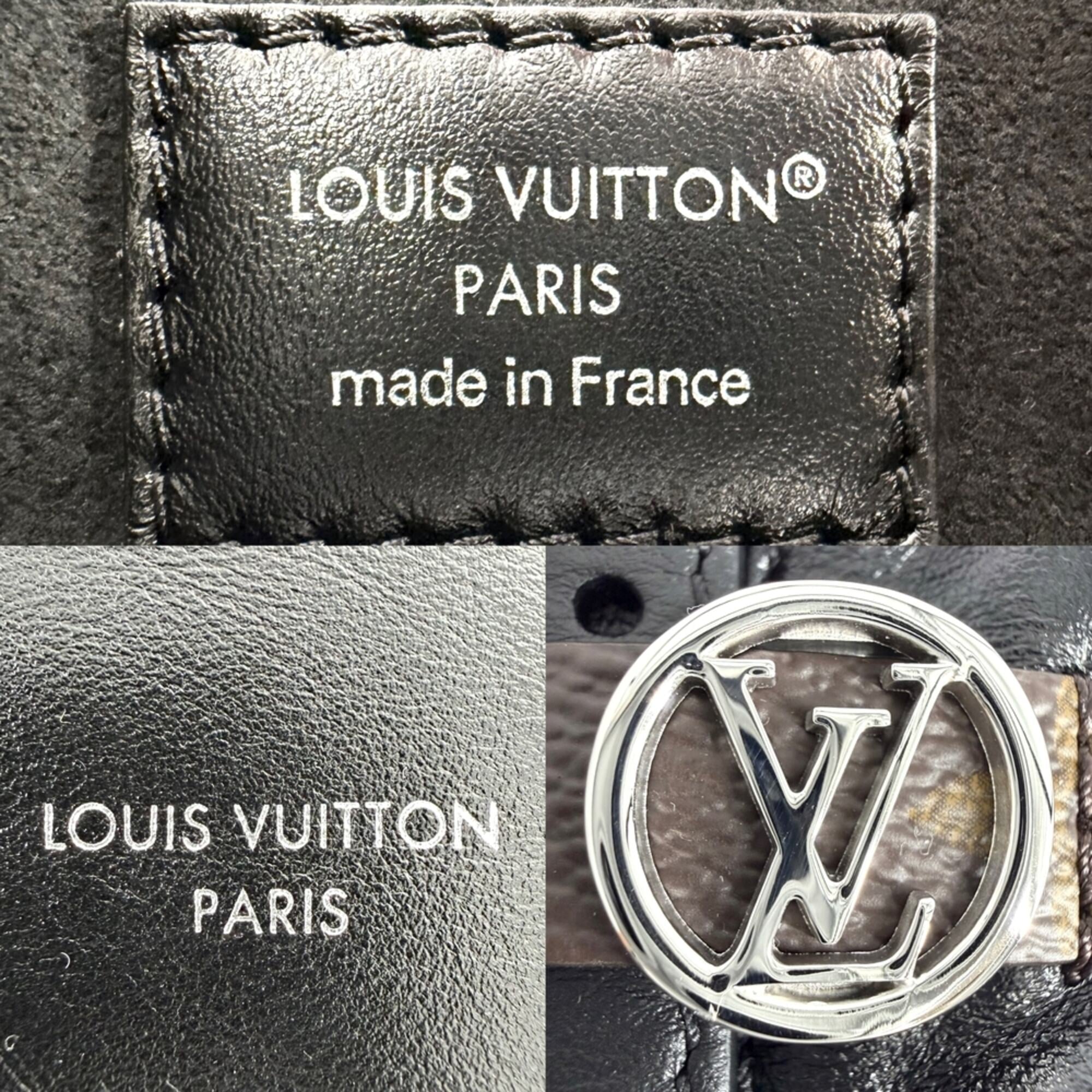 Louis Vuitton Black Monogram Or White Leather Handbag Shoulder Bag (Pre-Owned)