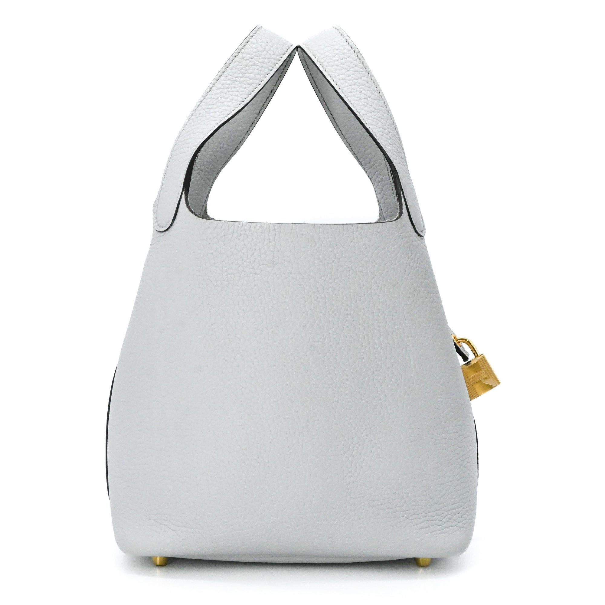 Hermes Gray Taurillon Clemence Leather Handbag (Pre-Owned)