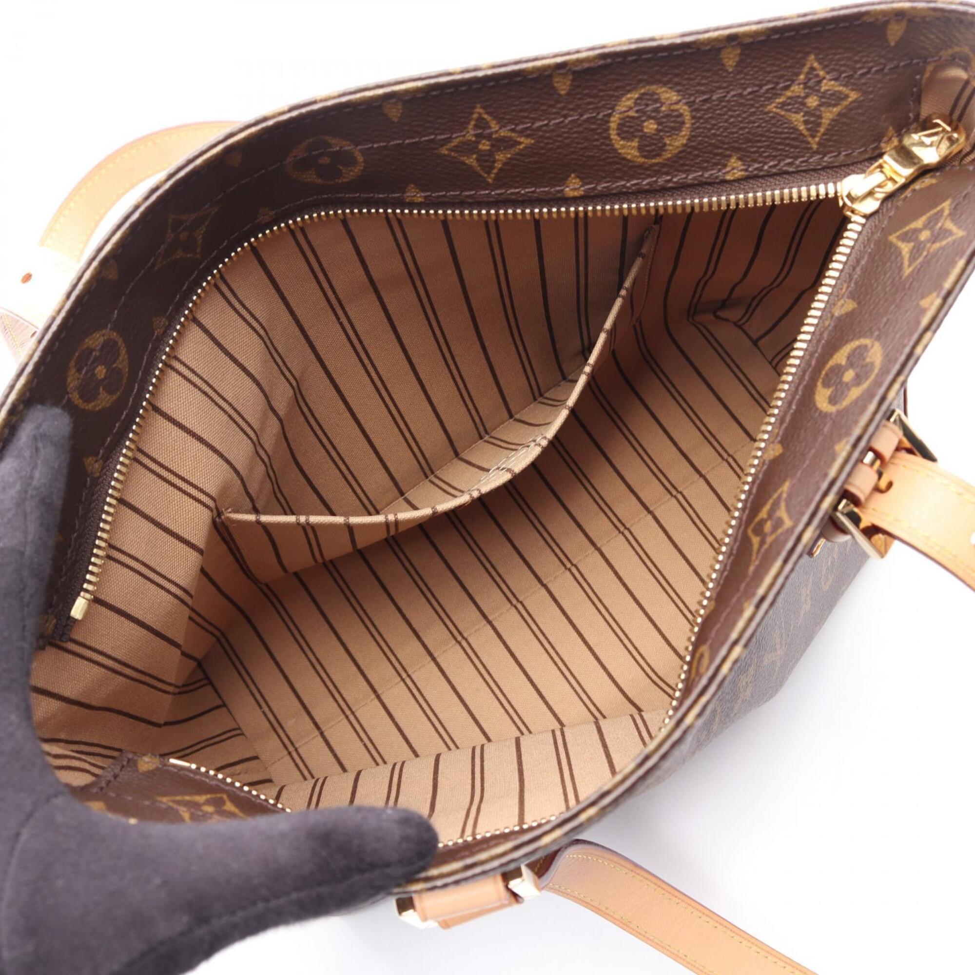 Louis Vuitton Brown Monogram Coated Canvas Handbag Tote Bag (Pre-Owned)