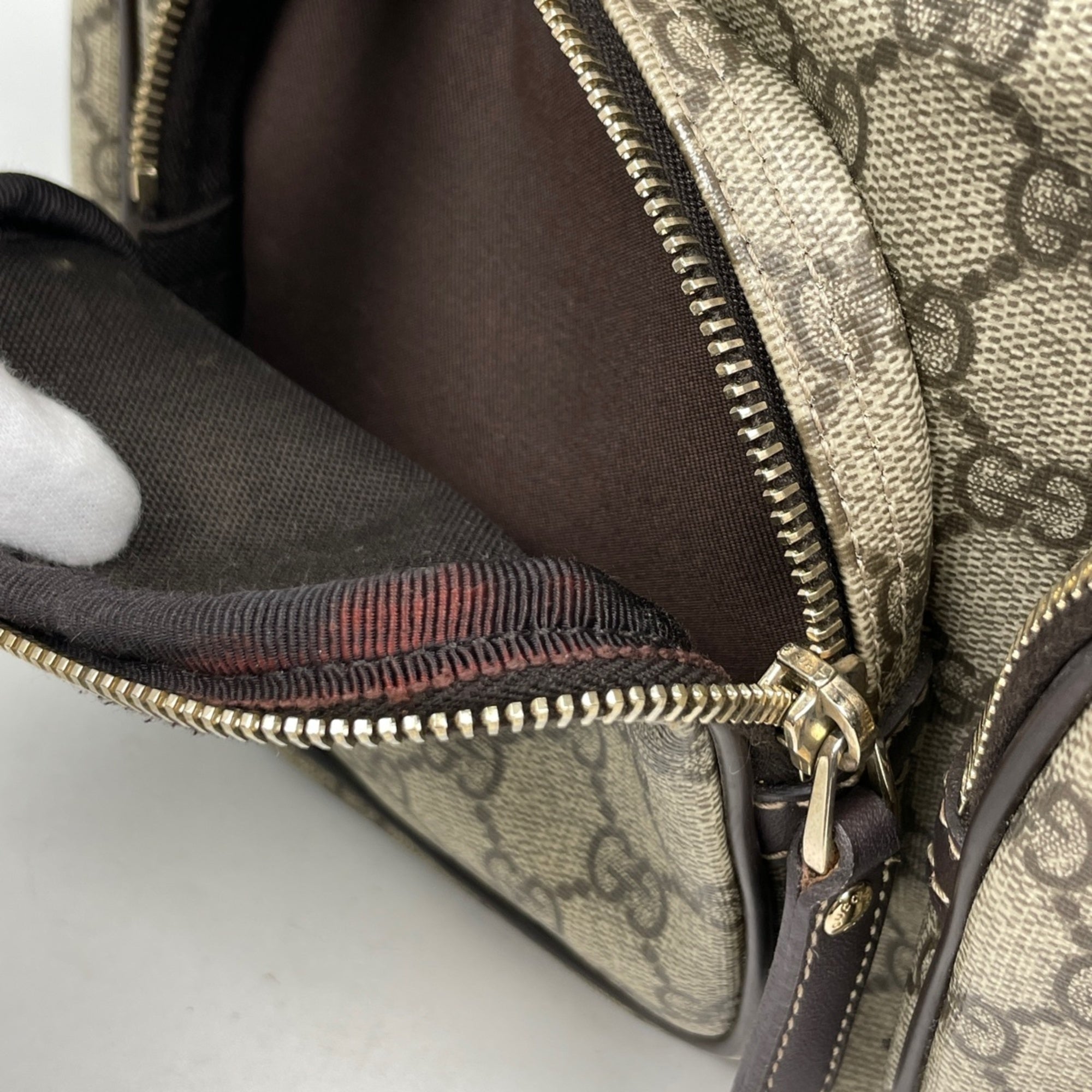 Gucci Brown Coated Canvas Leather Shoulder Bag (Pre-Owned)