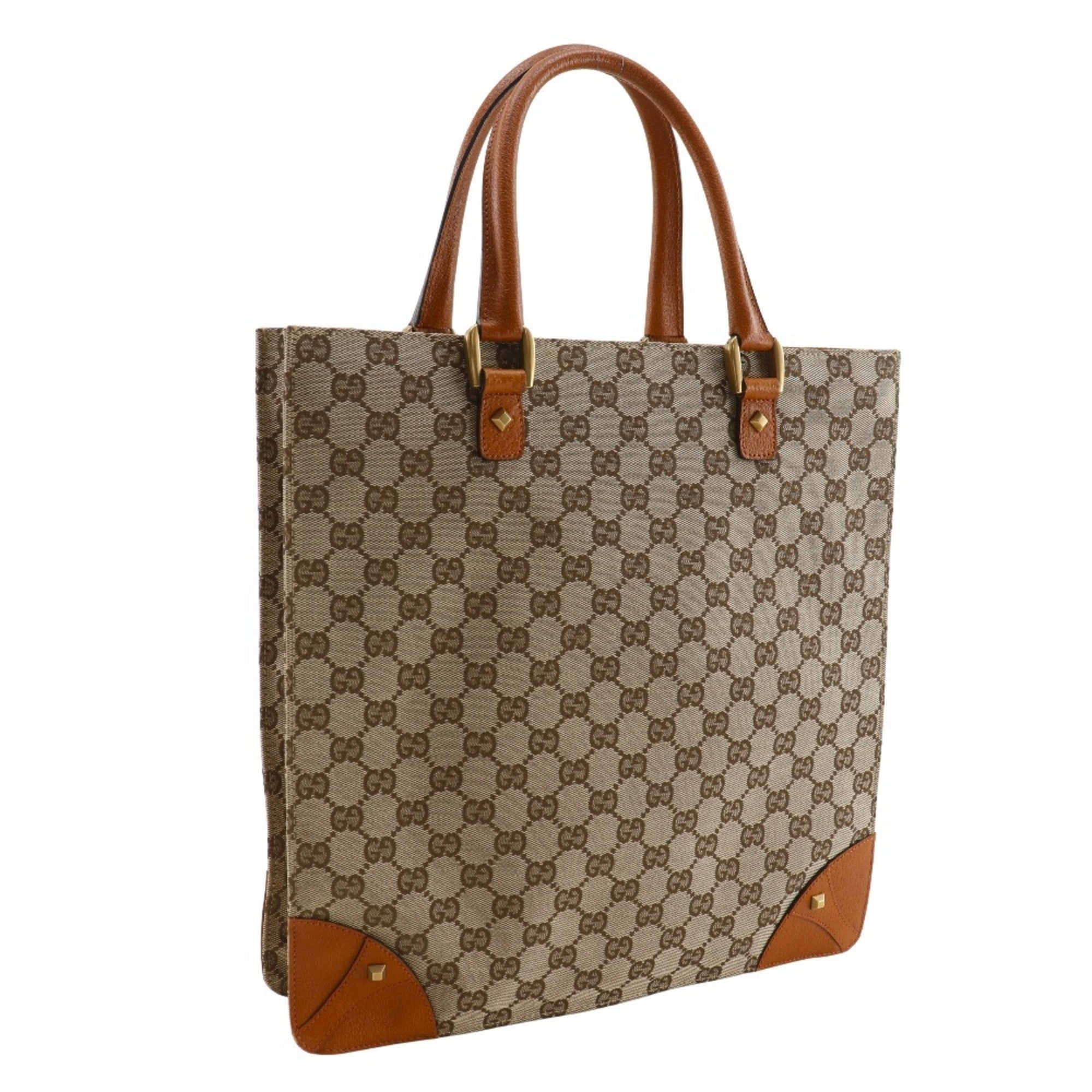 Gucci Gg Canvas Brown Gg Canvas Handbag Tote Bag (Pre-Owned)