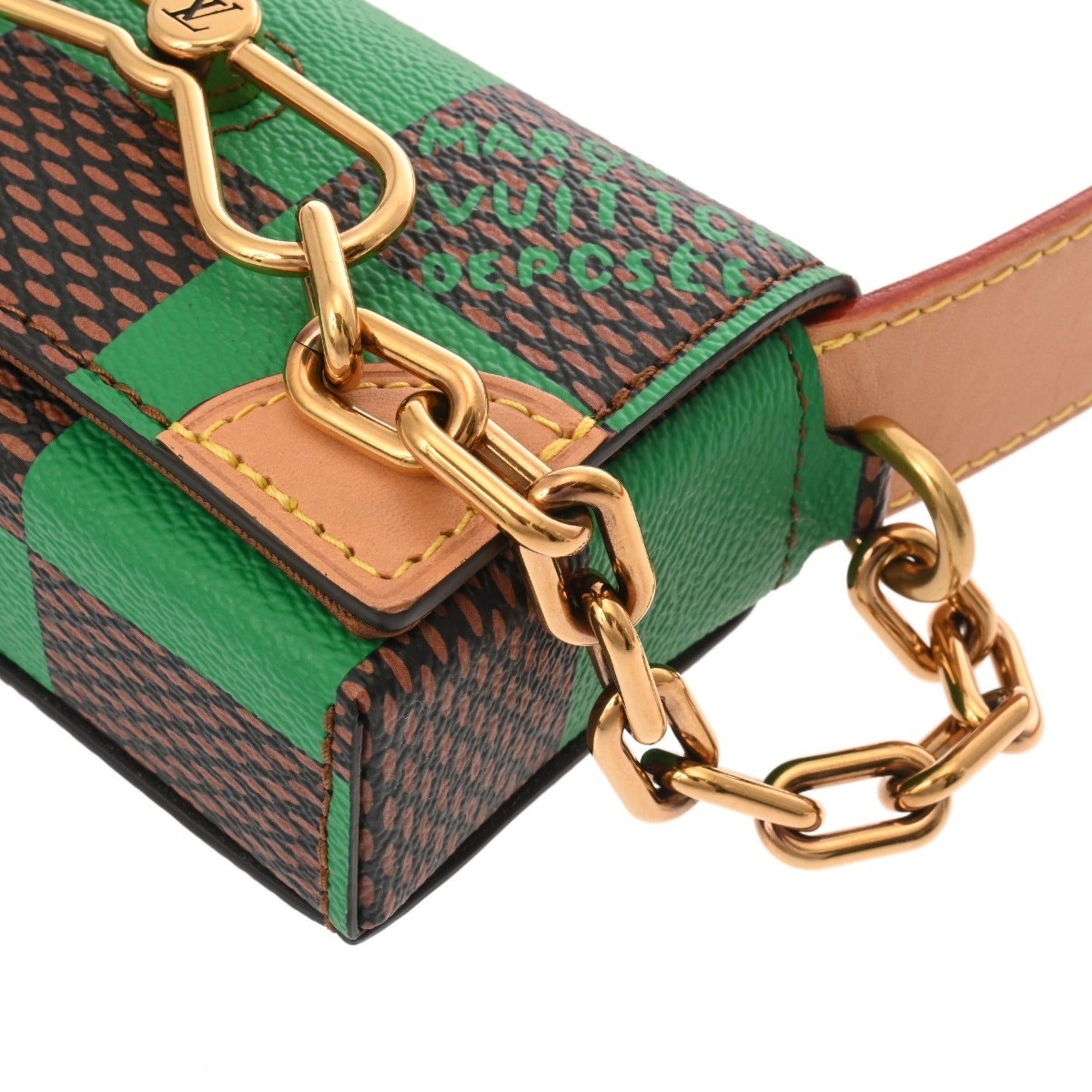 Louis Vuitton Brown Green Damier Canvas Shoulder Bag (Pre-Owned)