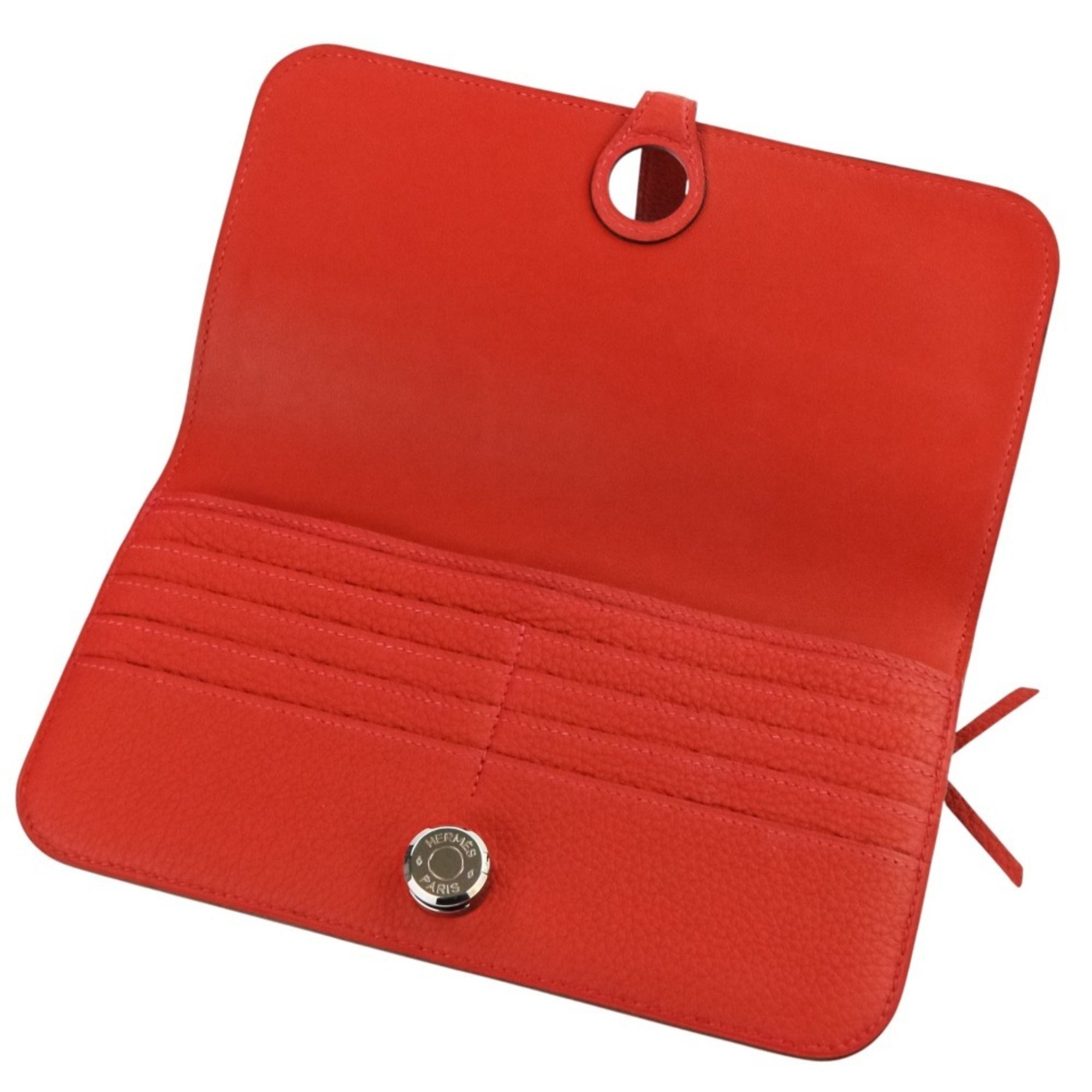 Hermes Red Color Long Wallet (Bi-Fold) (Pre-Owned)