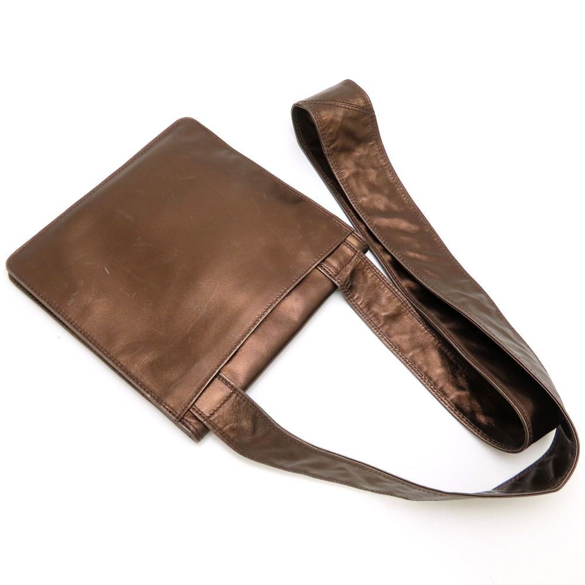 Chanel Bronze Leather Shoulder Bag (Pre-Owned)