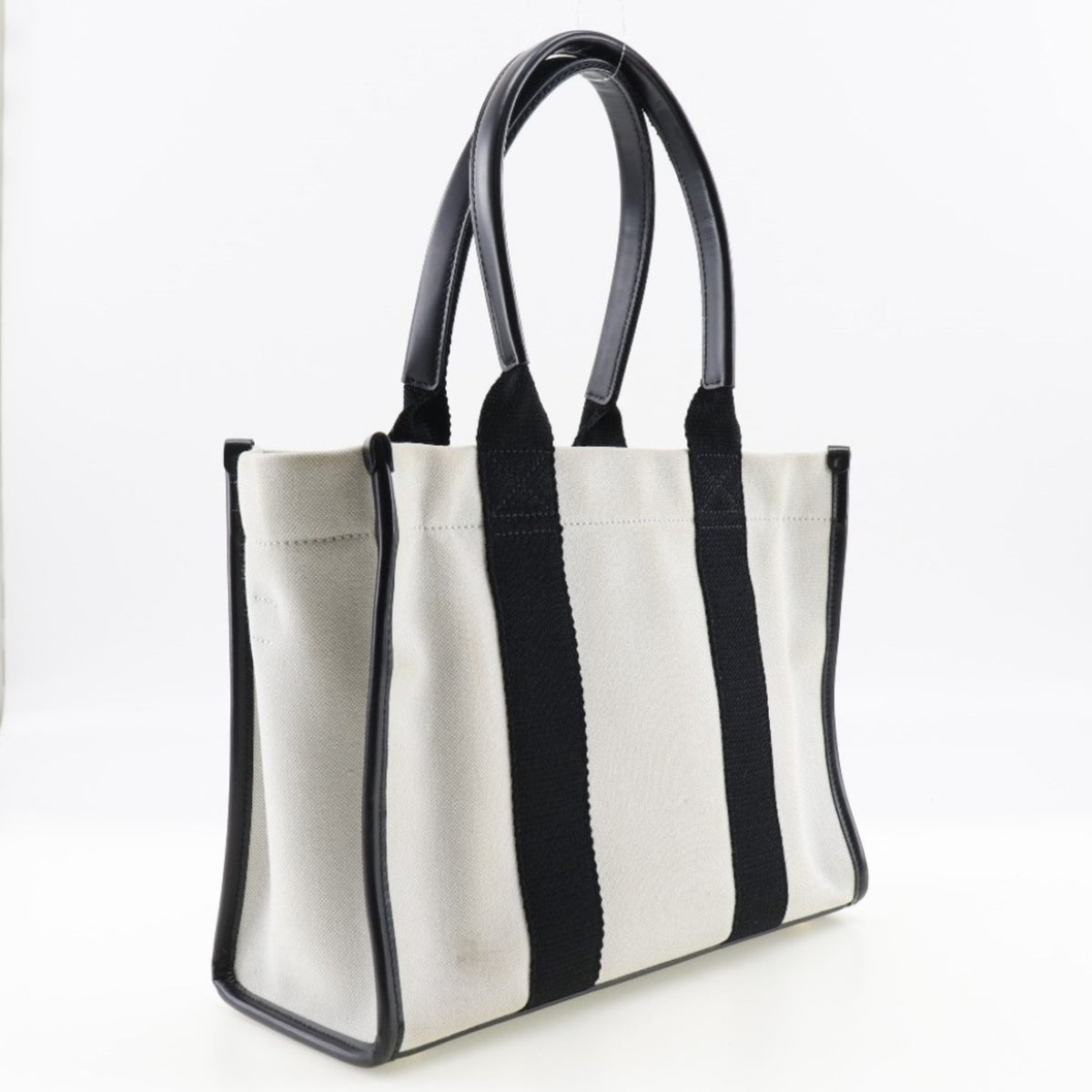Balenciaga Black White Canvas Pouch Tote Bag (Pre-Owned)